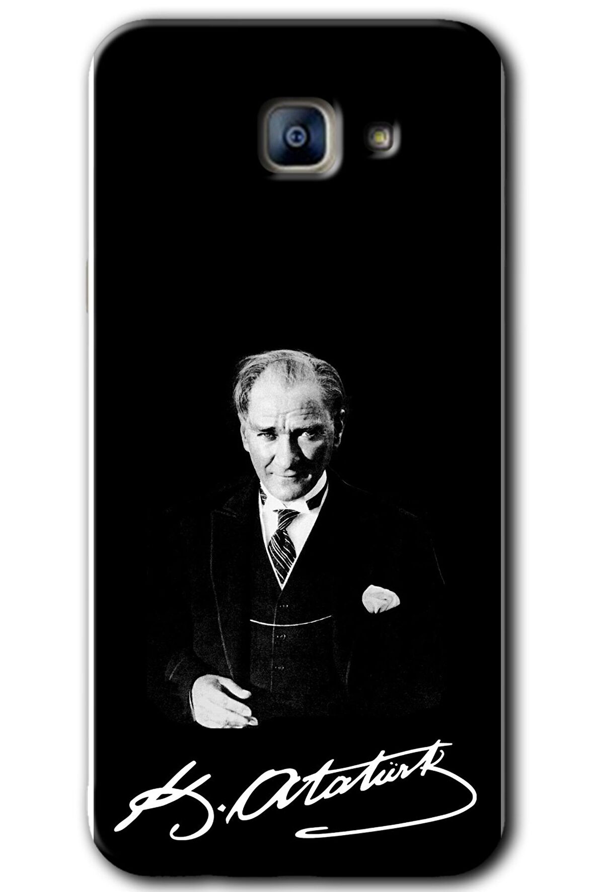 Galaxy A8 2016 Kılıf HD Desen Baskılı Arka Kapak - Atatürk İmza 