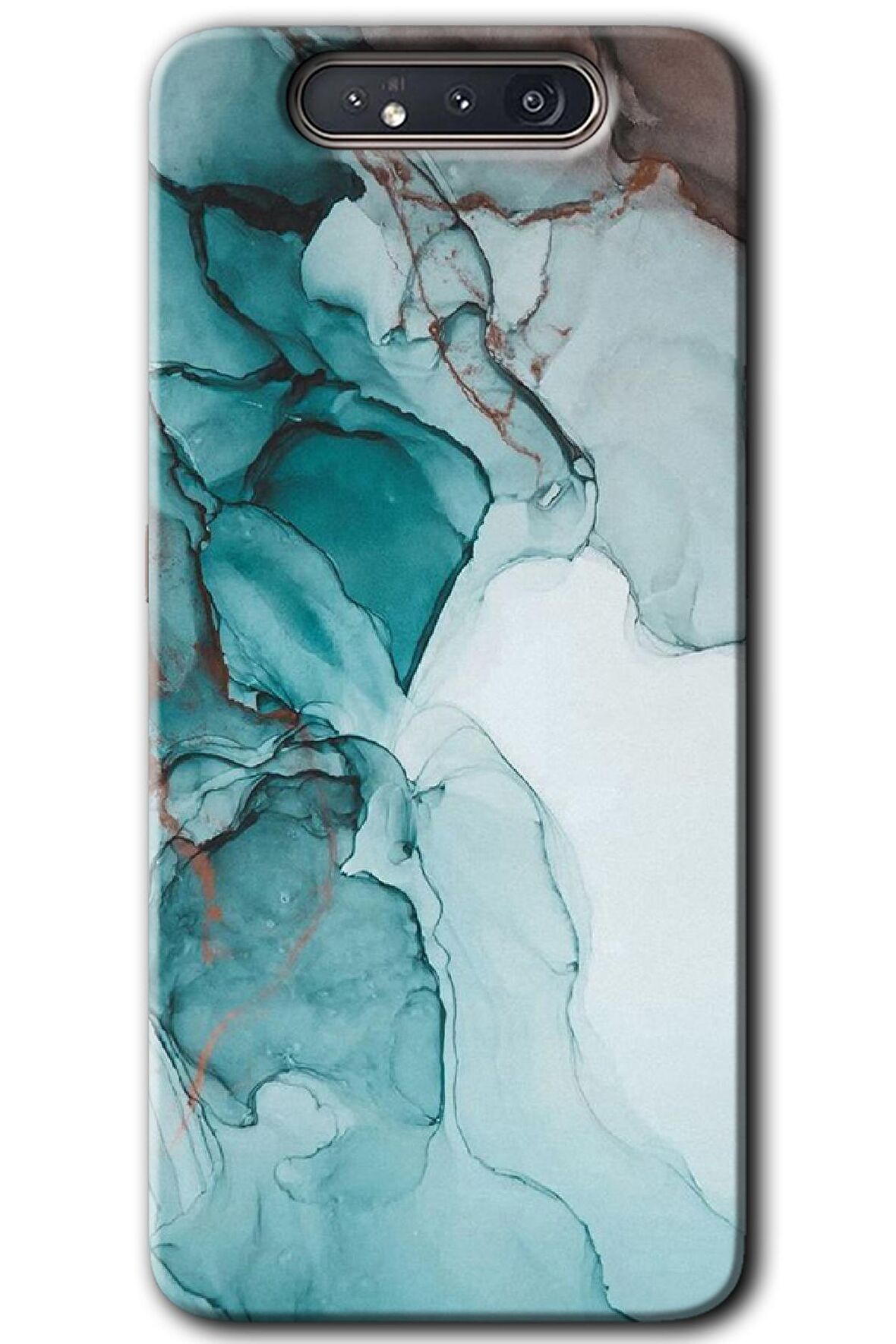 Galaxy A80 Kılıf HD Desen Baskılı Arka Kapak - Buzul Mermer 