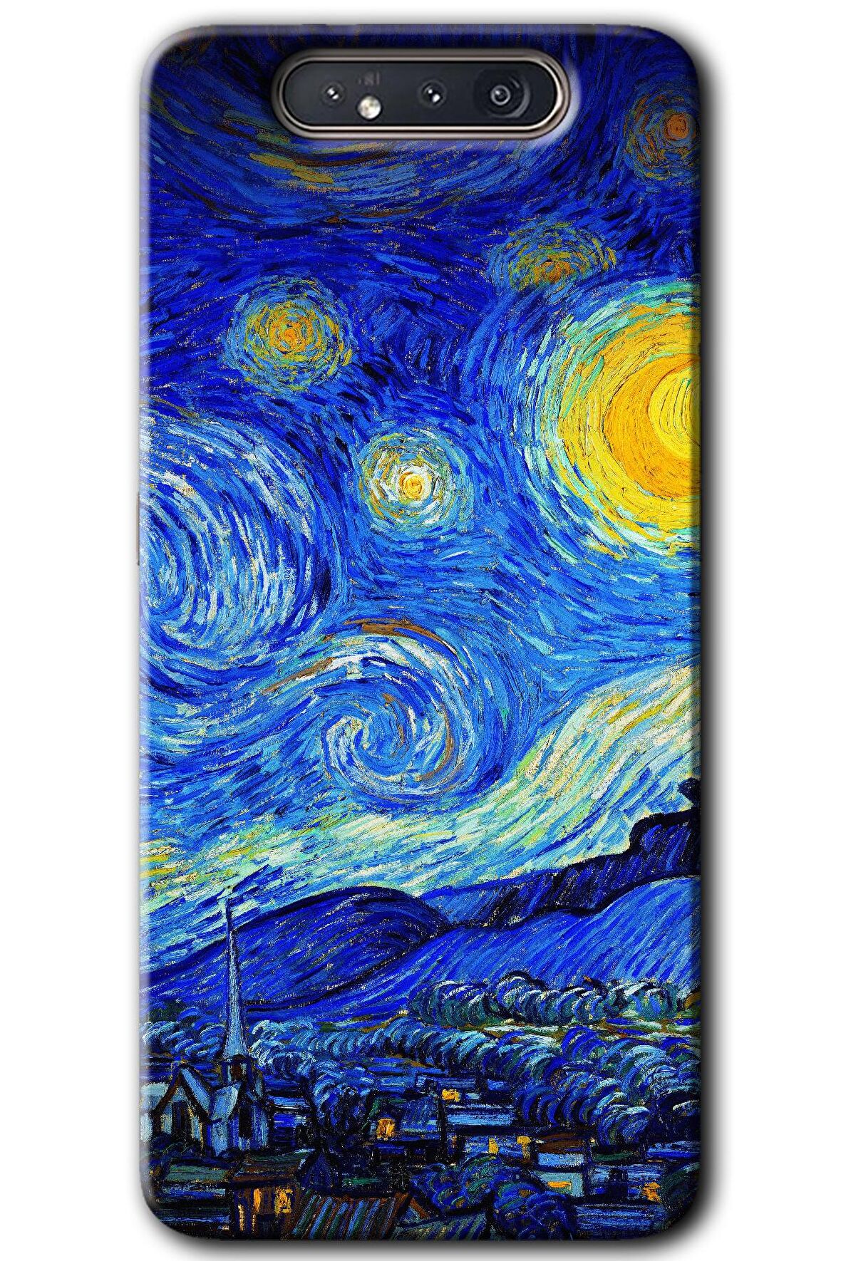 Galaxy A80 Kılıf HD Desen Baskılı Arka Kapak - Starry Night 