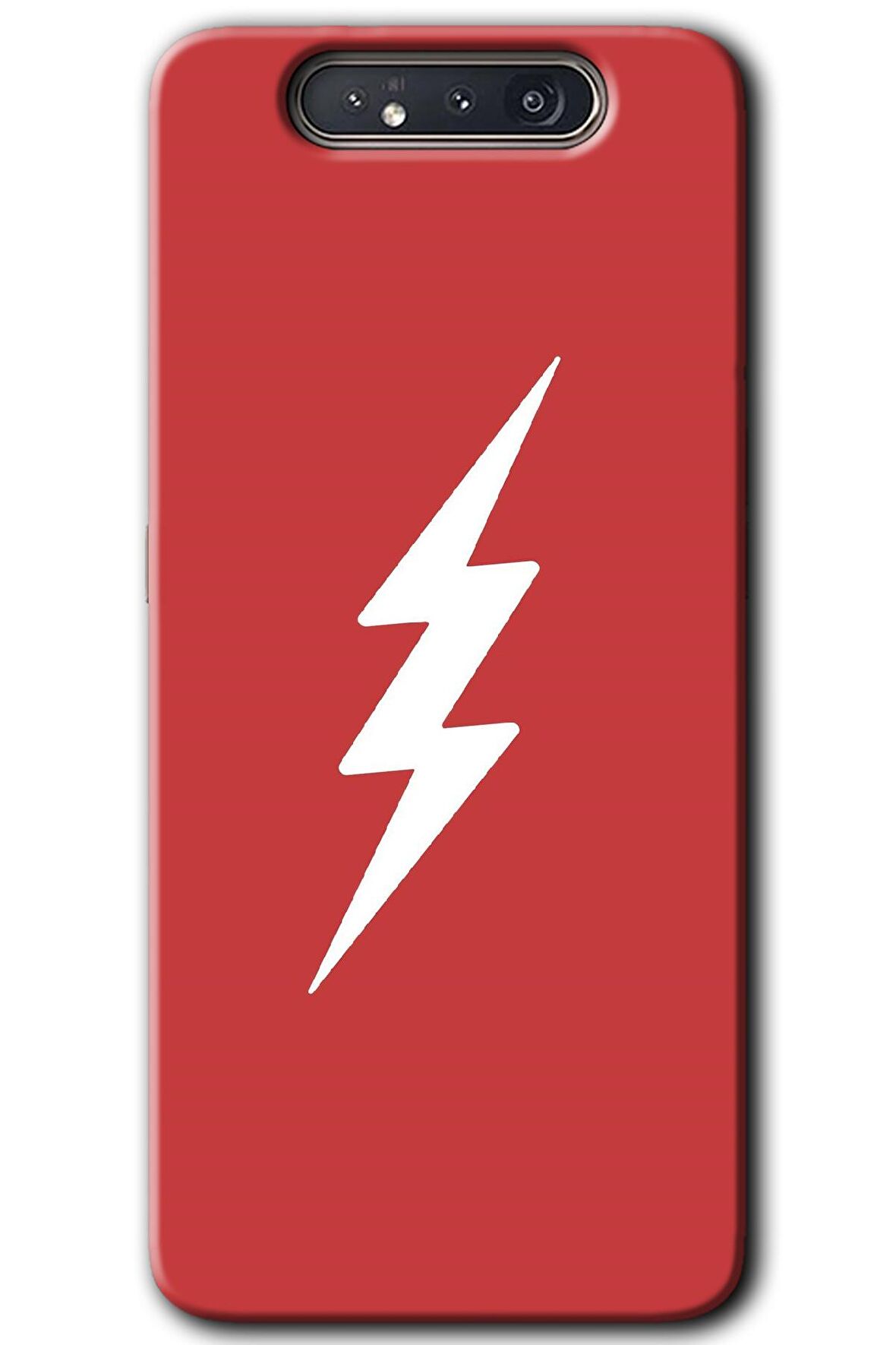 Galaxy A80 Kılıf HD Desen Baskılı Arka Kapak - Flash Logo 
