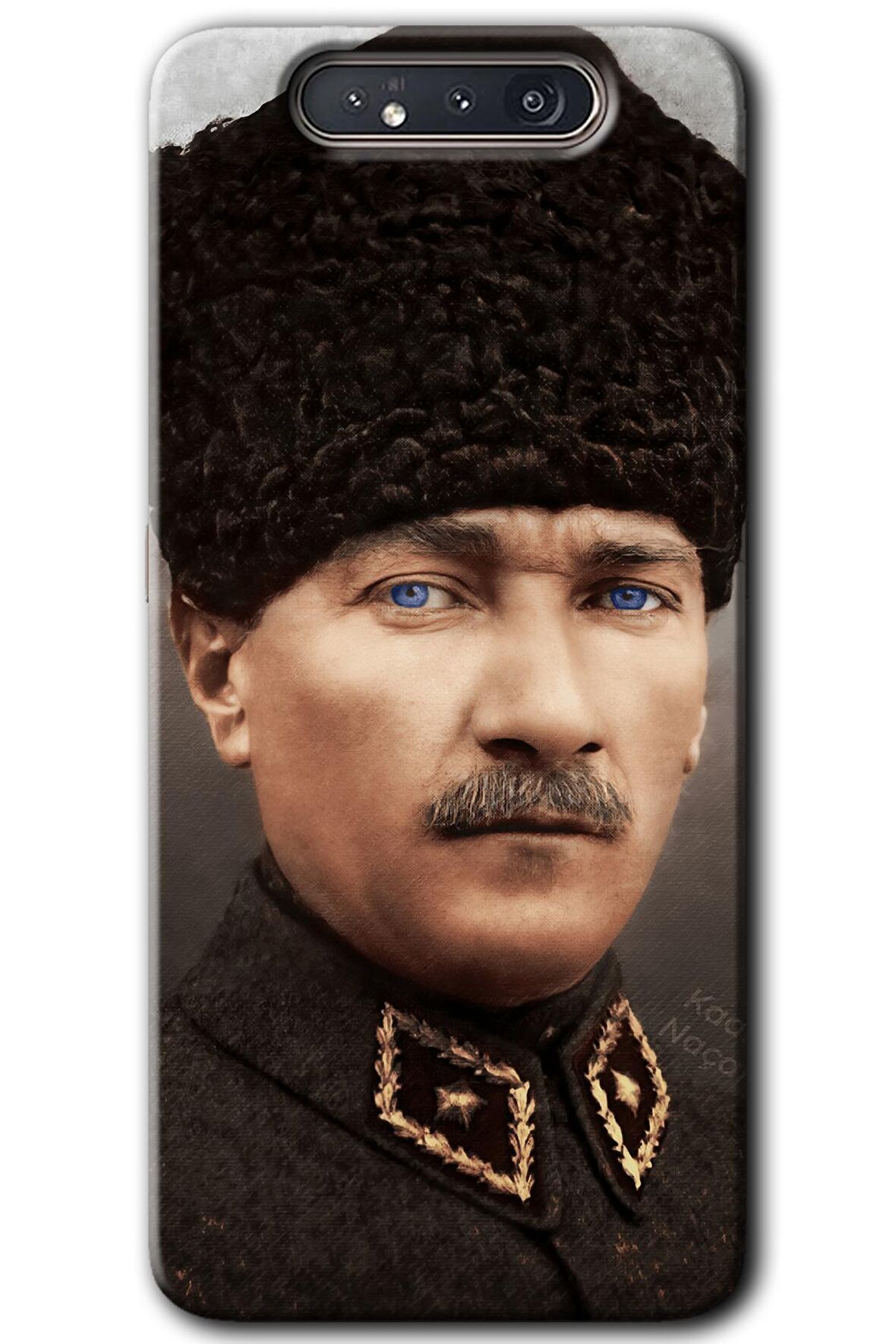 Galaxy A80 Kılıf HD Desen Baskılı Arka Kapak - Başkomutan Atatürk 