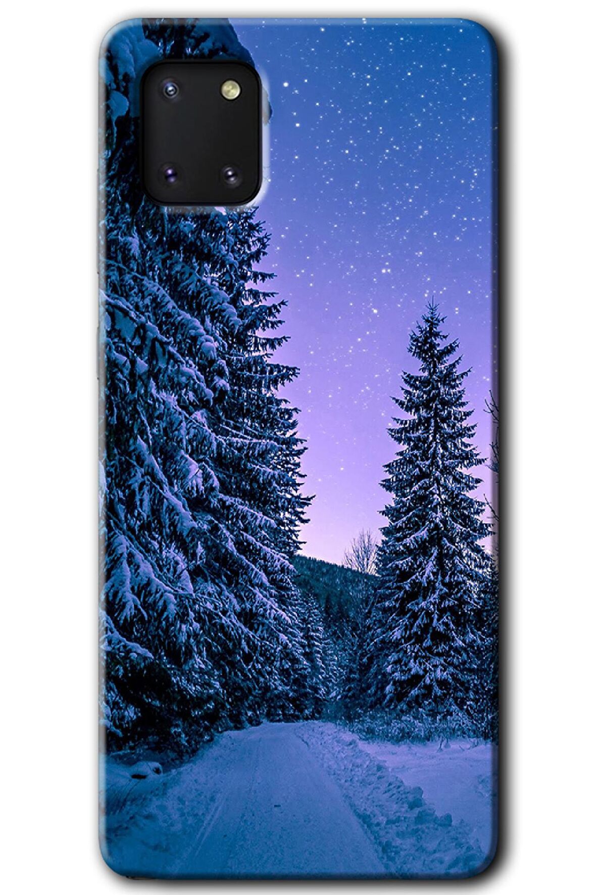 Galaxy A81 Kılıf HD Desen Baskılı Arka Kapak - Kış Manzarası 