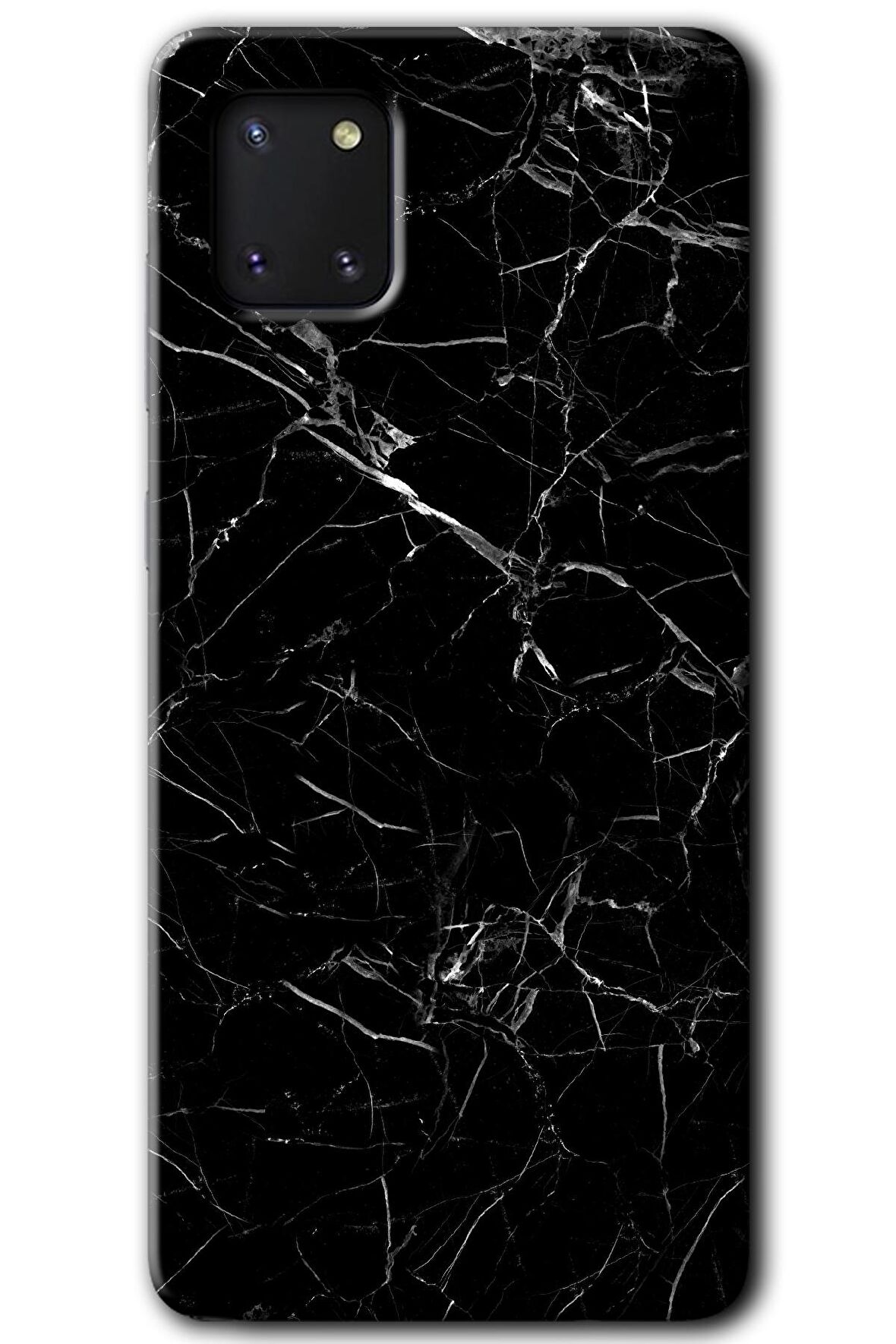 Galaxy A81 Kılıf HD Desen Baskılı Arka Kapak - Siyah Mermer 