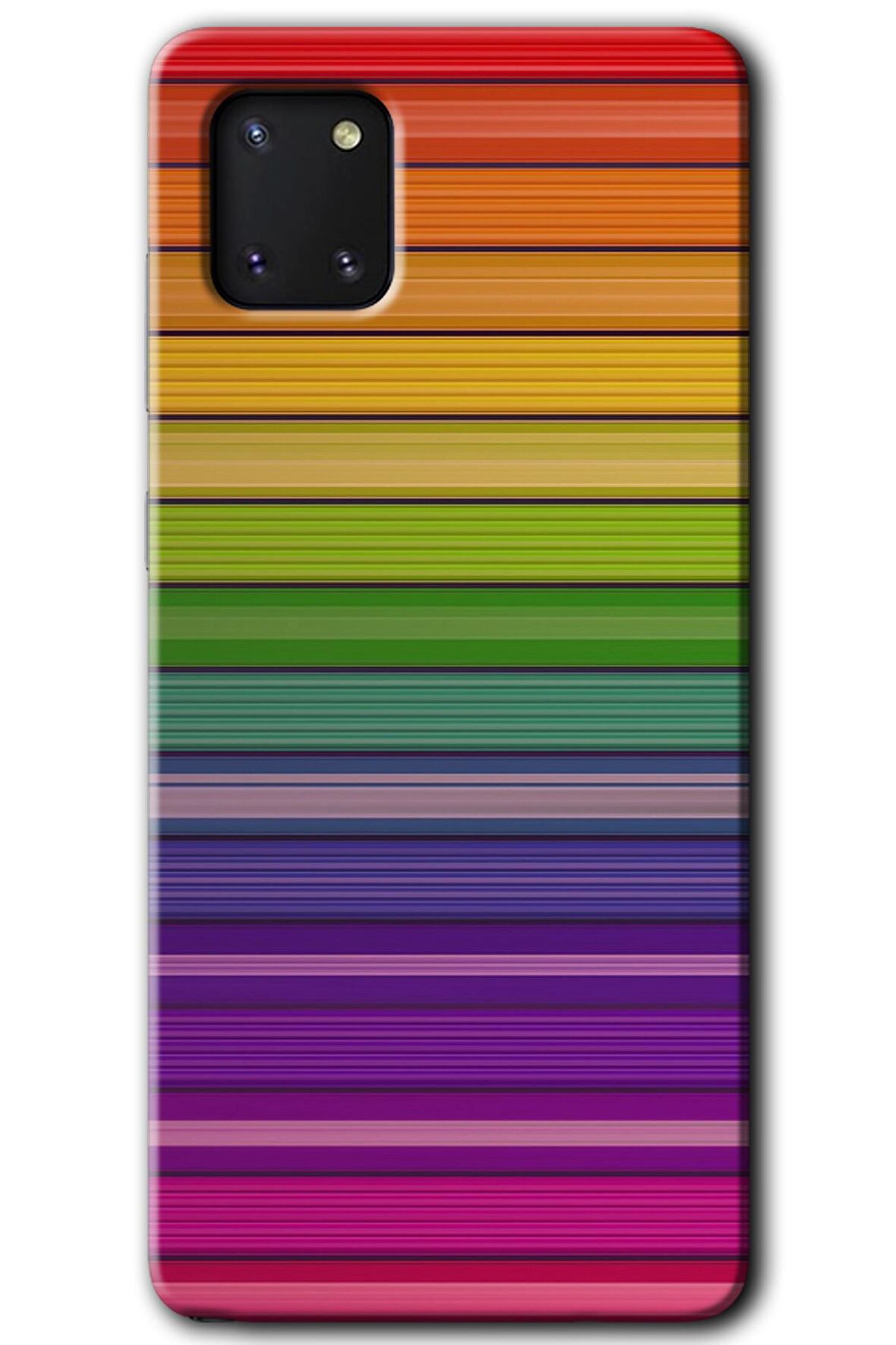 Galaxy A81 Kılıf HD Desen Baskılı Arka Kapak - Colorful Lines 