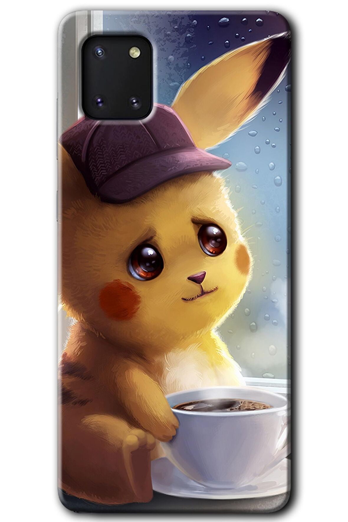 Galaxy A81 Kılıf HD Desen Baskılı Arka Kapak - Üzgün Pikaçu 
