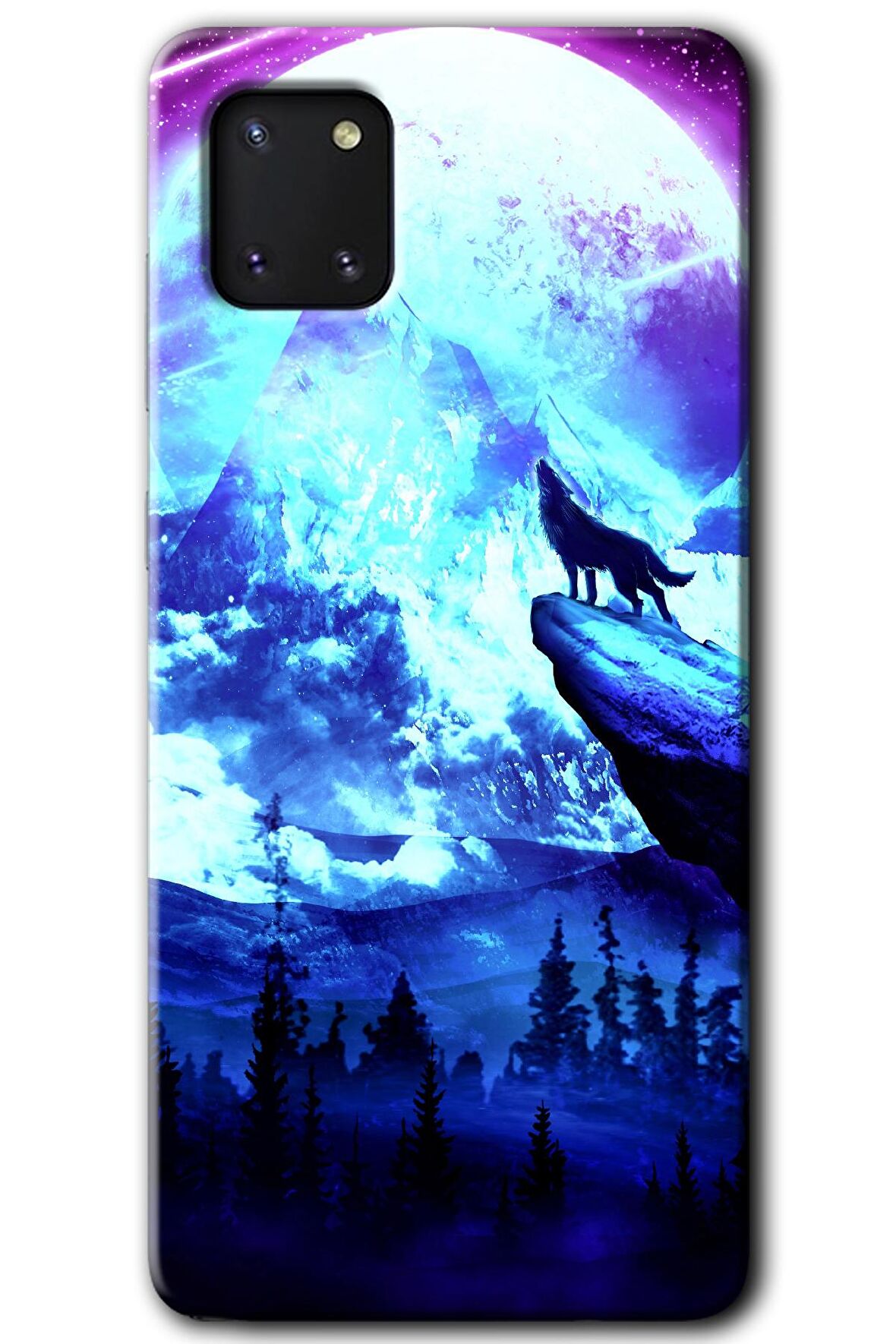 Galaxy A81 Kılıf HD Desen Baskılı Arka Kapak - Mega Kurt 