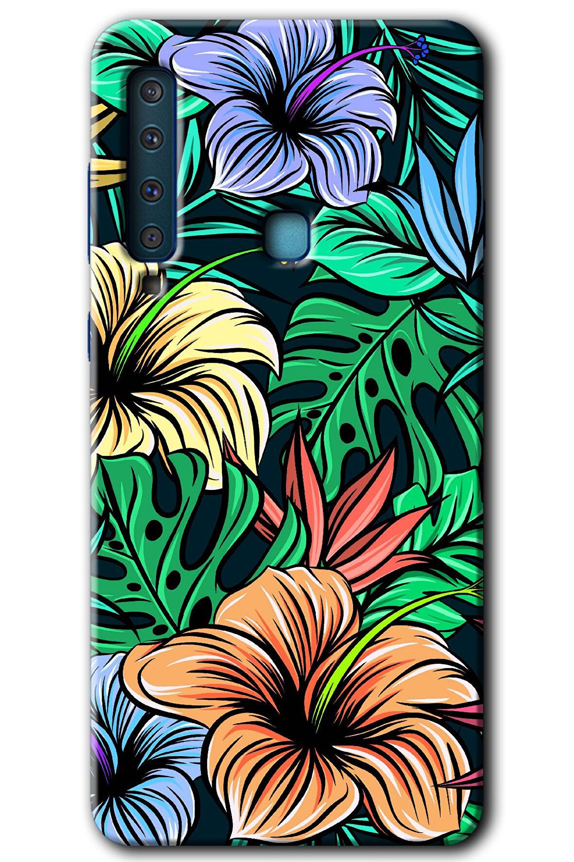 Galaxy A9 2018 Kılıf HD Desen Baskılı Arka Kapak - Hibiscus Flowers 