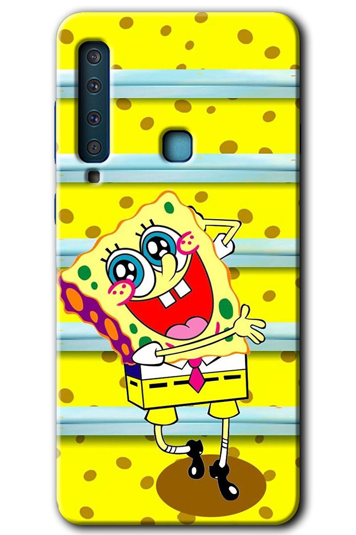 Galaxy A9 2018 Kılıf HD Desen Baskılı Arka Kapak - Aşık Sünger Bob 