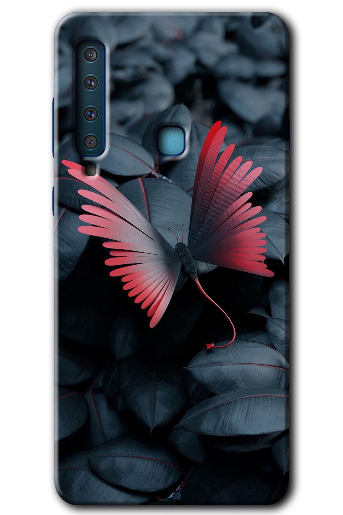 Galaxy A9 2018 Kılıf HD Desen Baskılı Arka Kapak - Dark Butterfly 