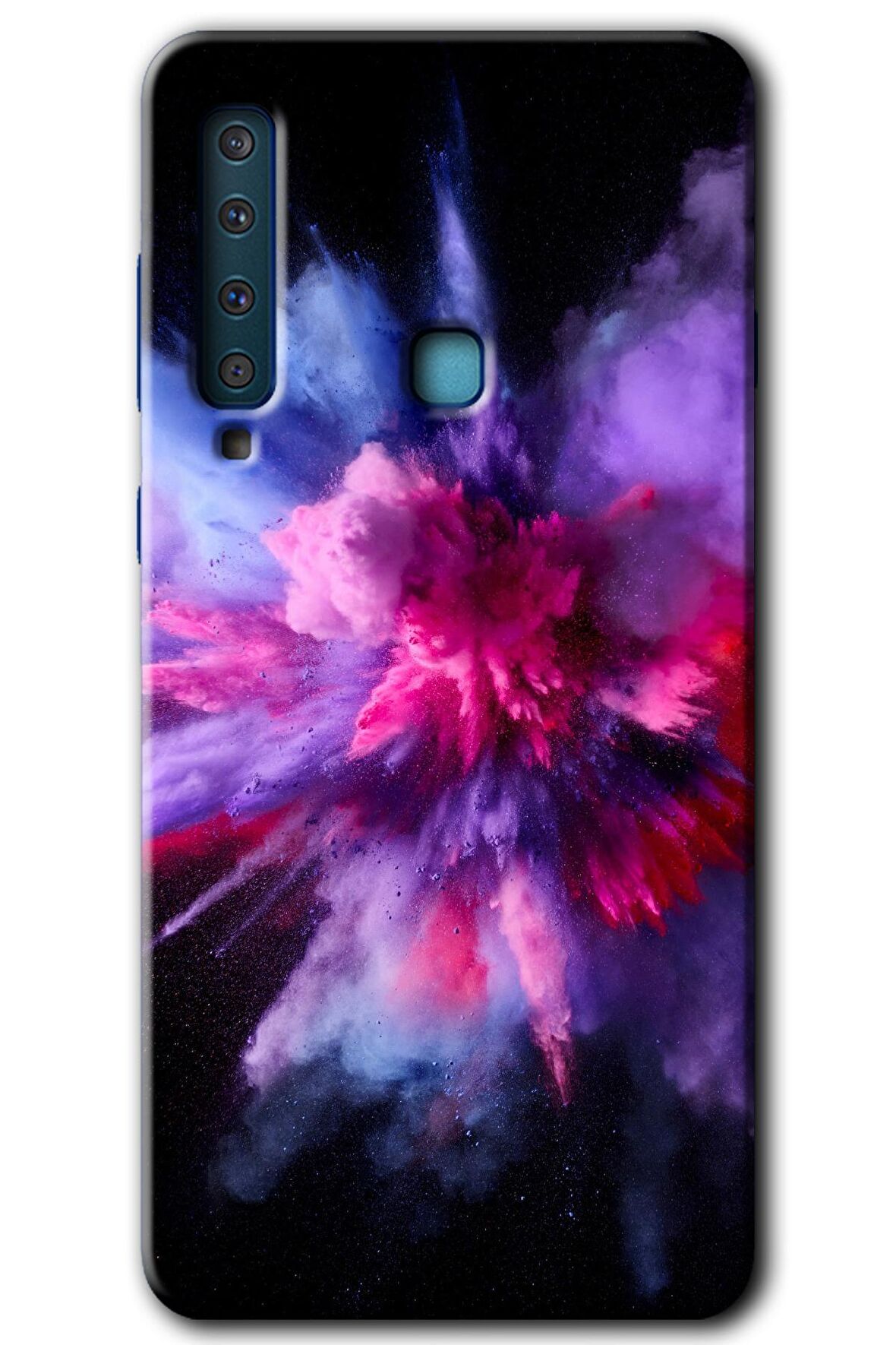 Galaxy A9 2018 Kılıf HD Desen Baskılı Arka Kapak - Color Splash Purple 