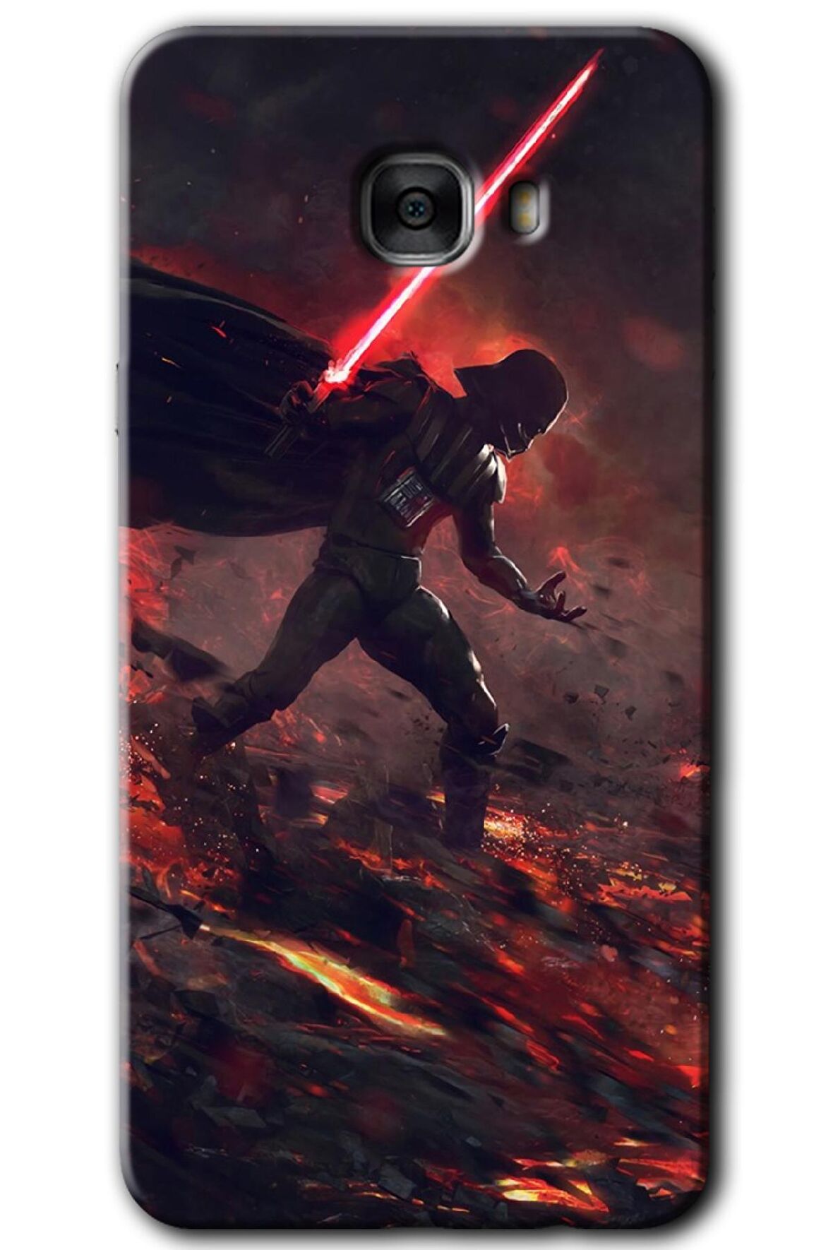 Galaxy C7 Kılıf HD Desen Baskılı Arka Kapak - Darh Vader Wars 