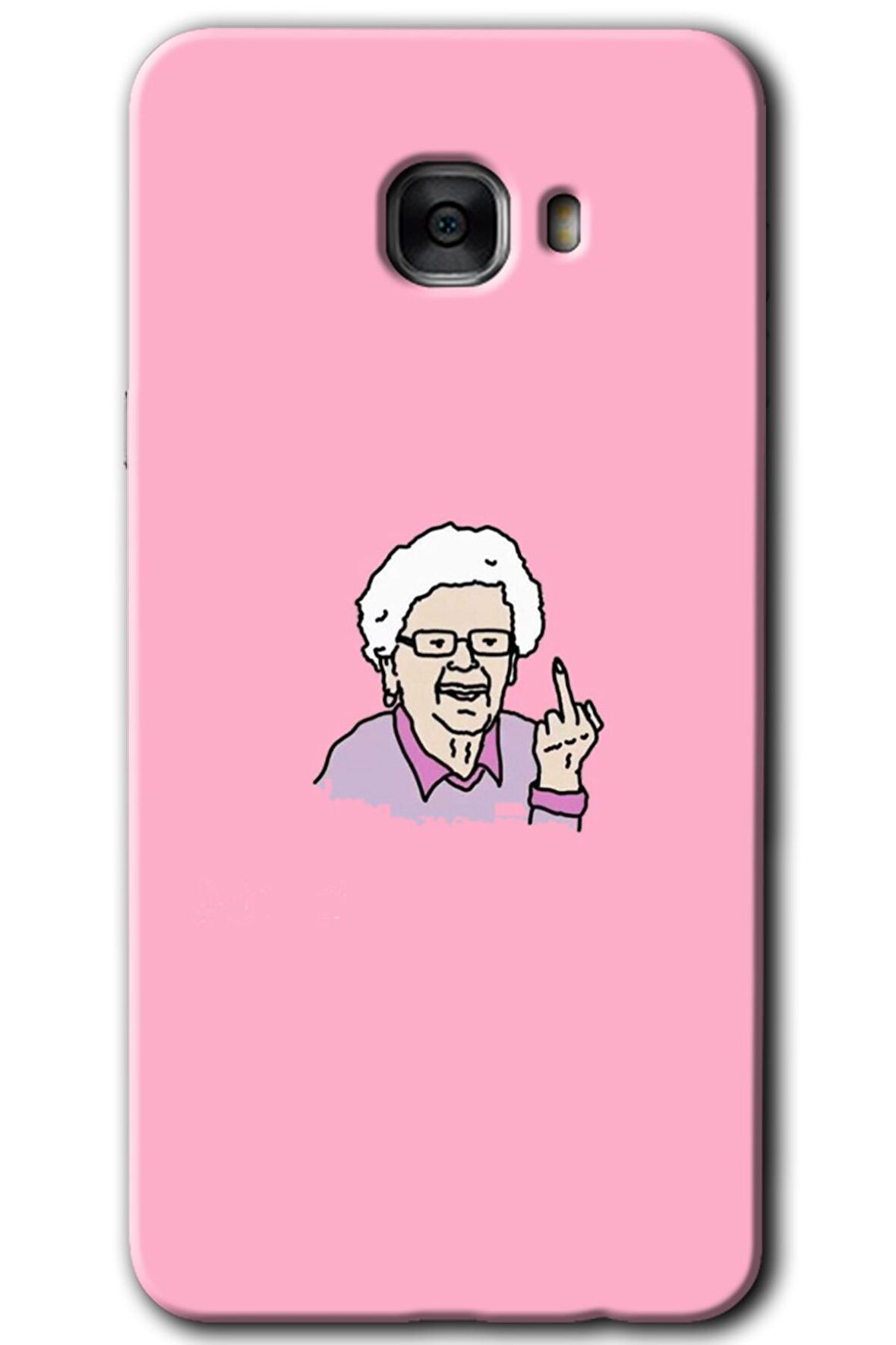Galaxy C7 Kılıf HD Desen Baskılı Arka Kapak - Bad Grandmother 