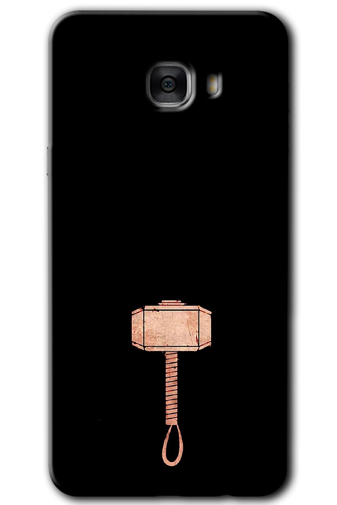 Galaxy C7 Kılıf HD Desen Baskılı Arka Kapak - Thor Çekiç 