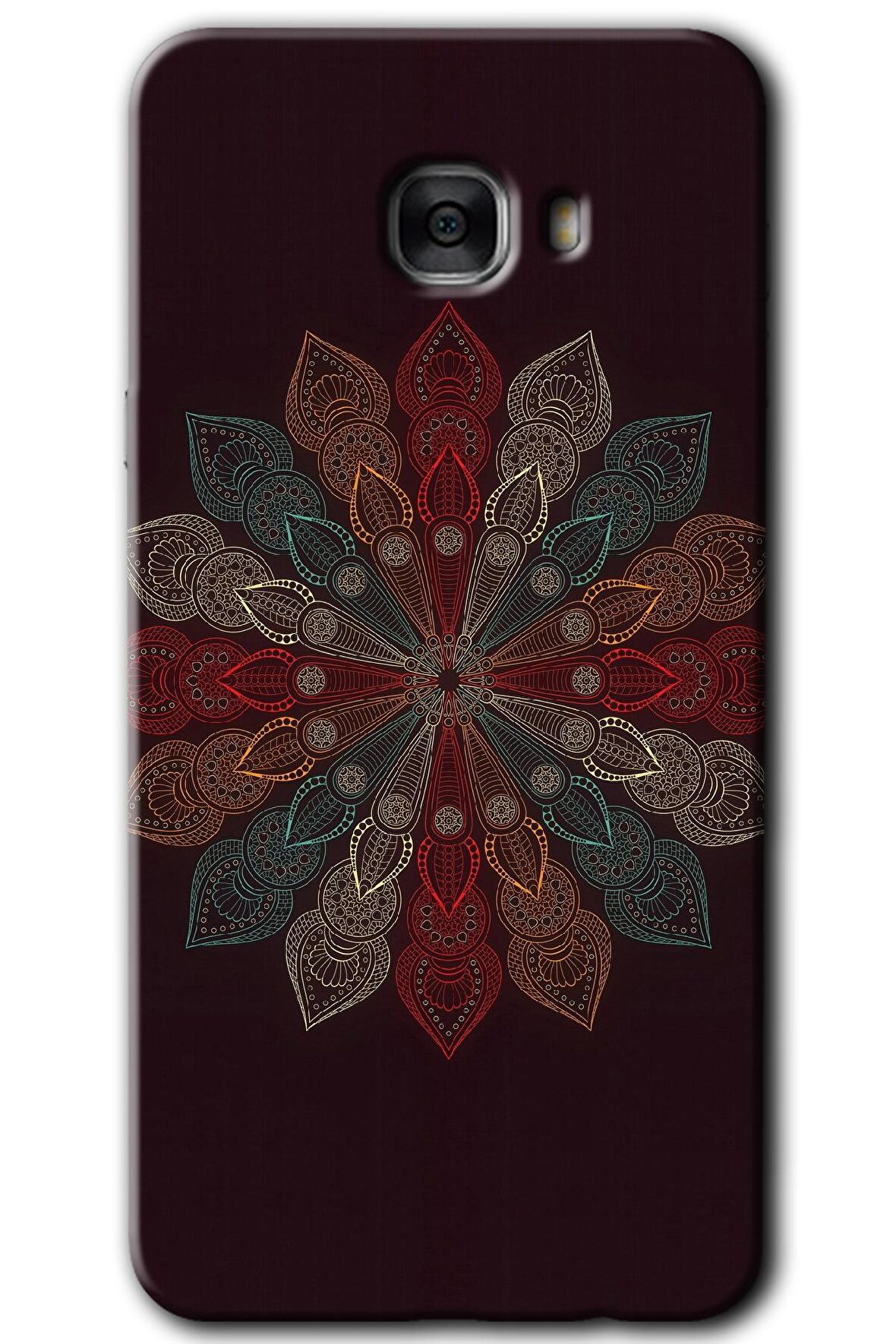Galaxy C7 Kılıf HD Desen Baskılı Arka Kapak - Mandala Flower Wal 