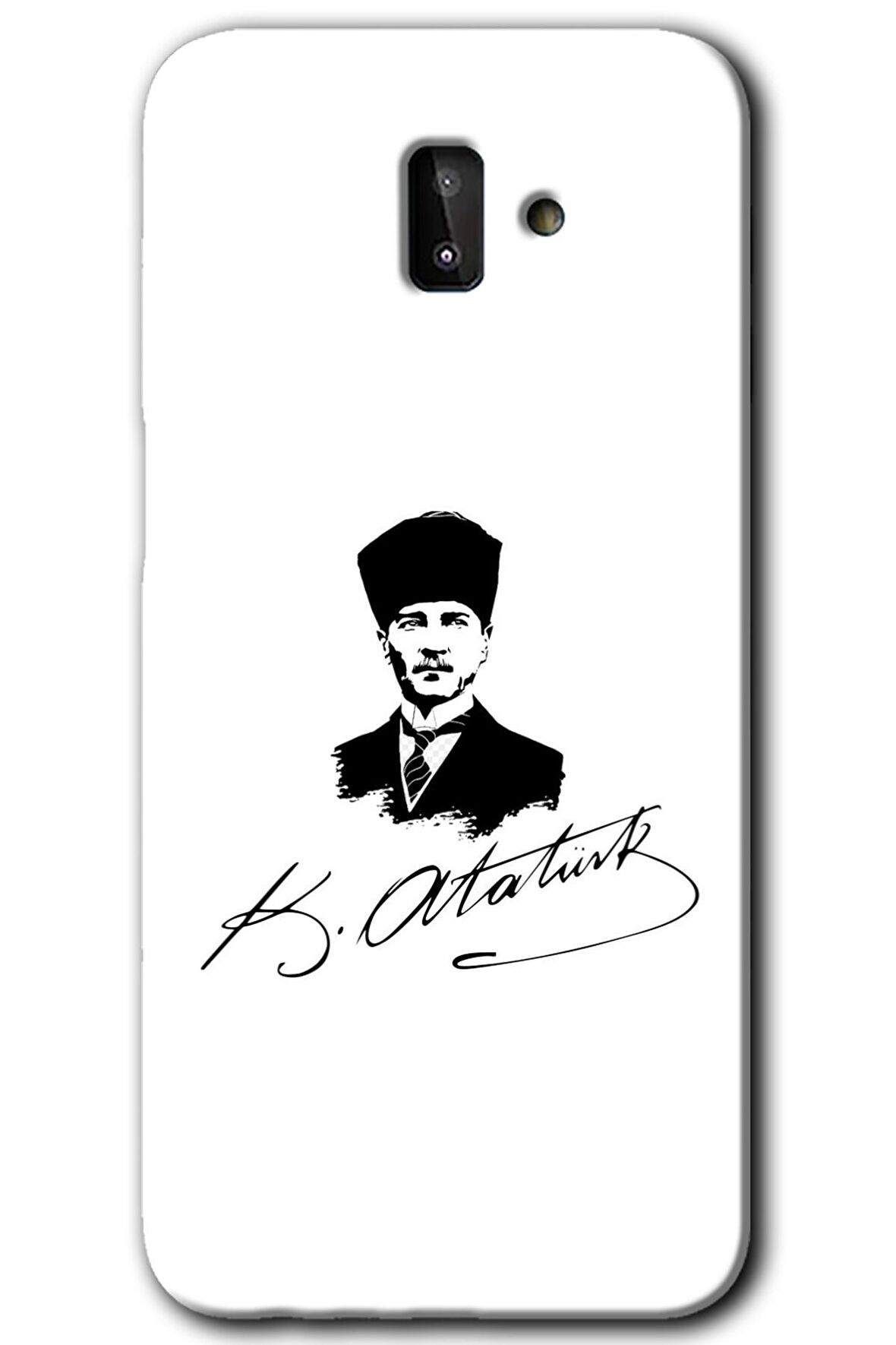 Galaxy J8 Kılıf HD Desen Baskılı Arka Kapak - Kemal Atatürk İmza 