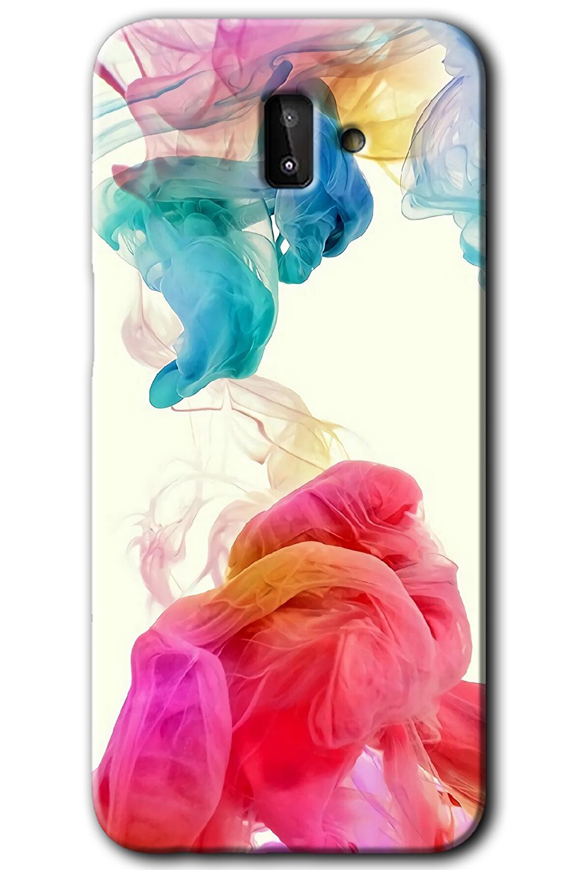 Galaxy J8 Kılıf HD Desen Baskılı Arka Kapak - Gökkuşağı Color 