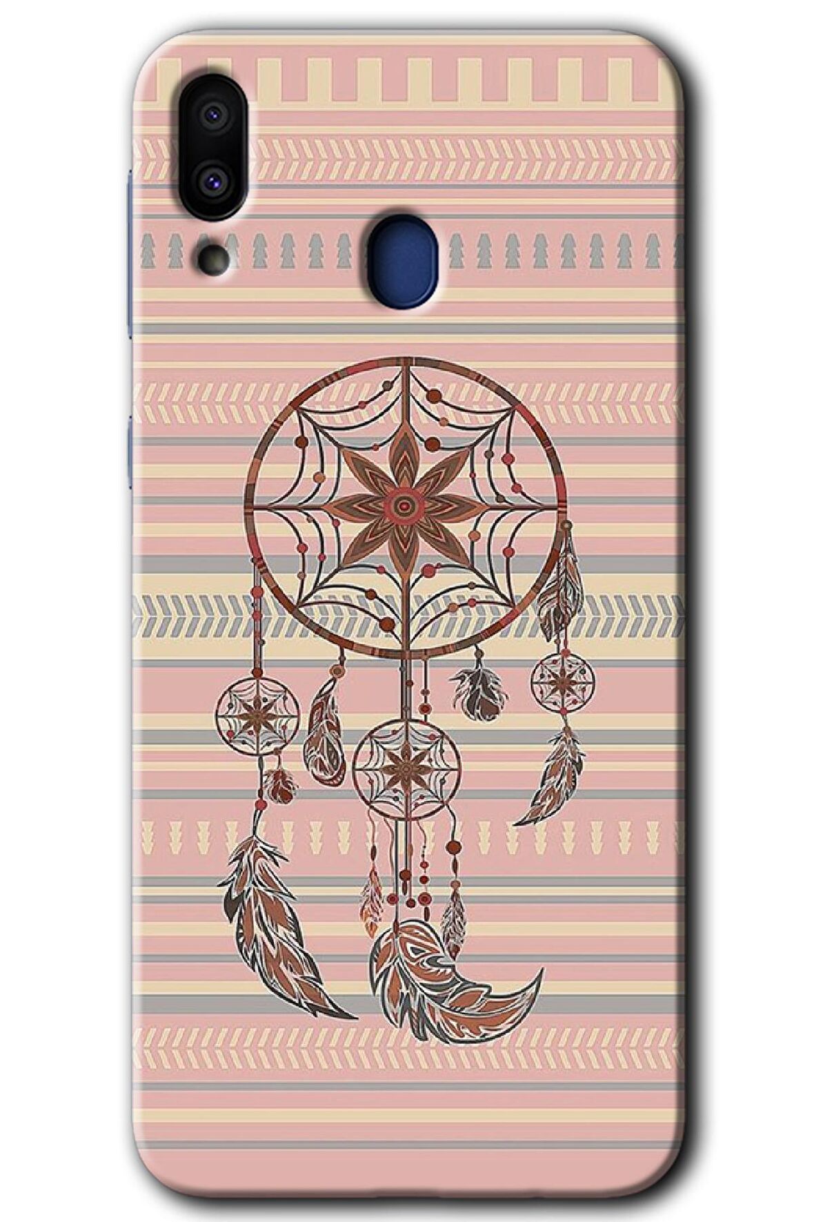 Galaxy M10 Kılıf HD Desen Baskılı Arka Kapak - Mandala Retro 