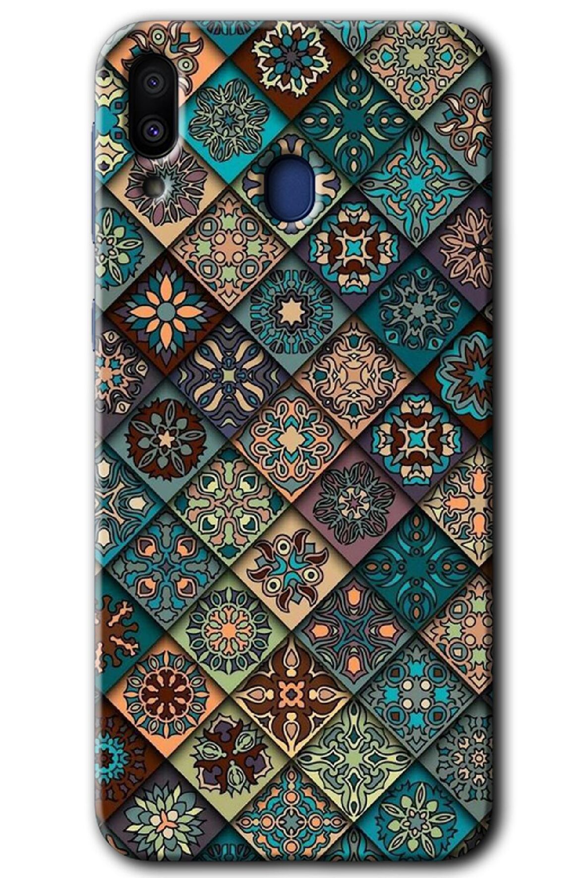 Galaxy M10 Kılıf HD Desen Baskılı Arka Kapak - Mat Mandala 