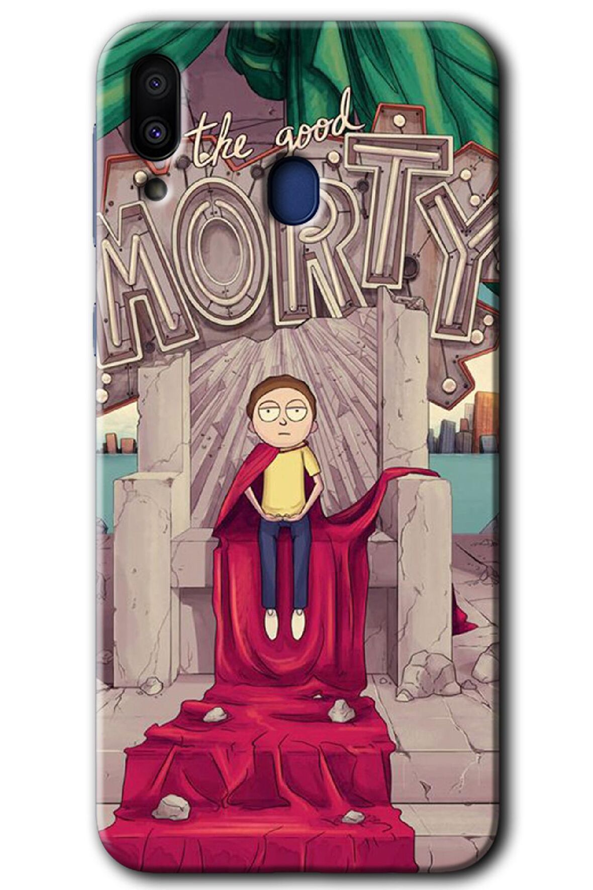 Galaxy M10 Kılıf HD Desen Baskılı Arka Kapak - Morty 