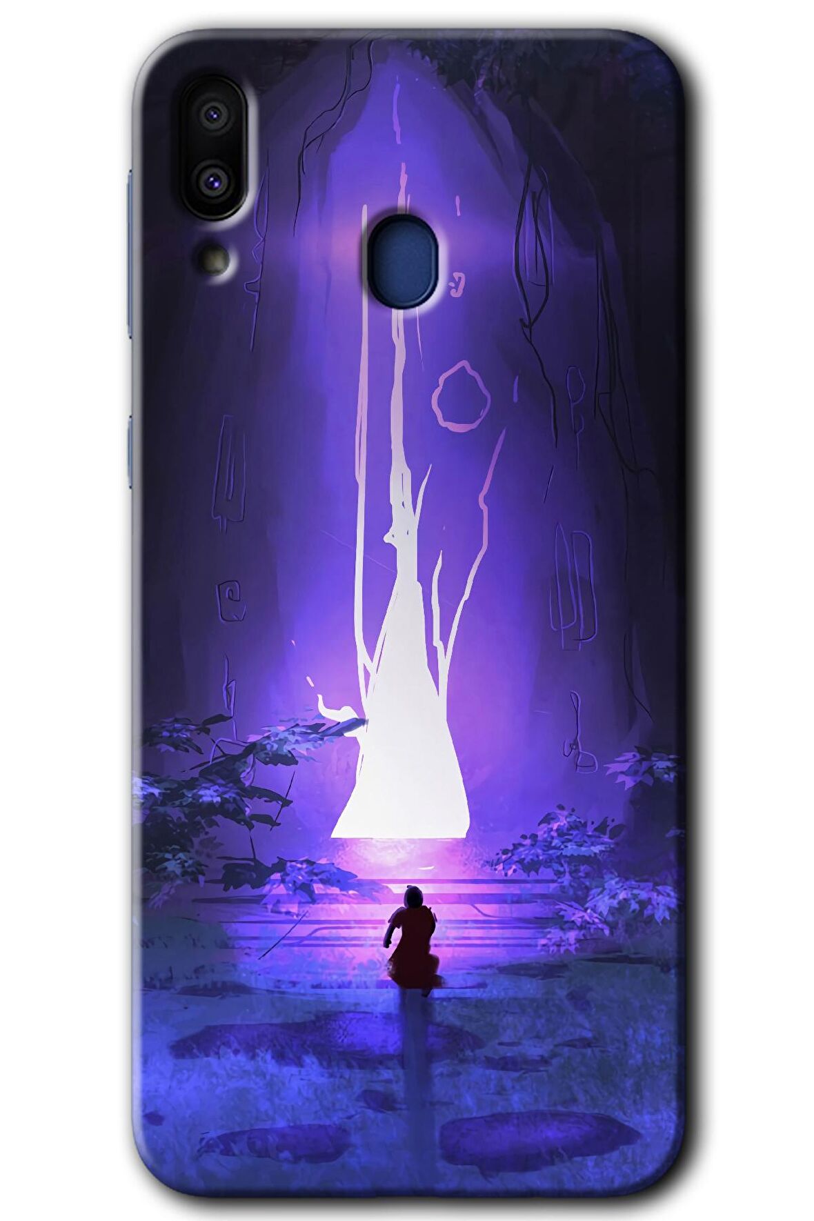 Galaxy M10 Kılıf HD Desen Baskılı Arka Kapak - Wanderer Silhouette 