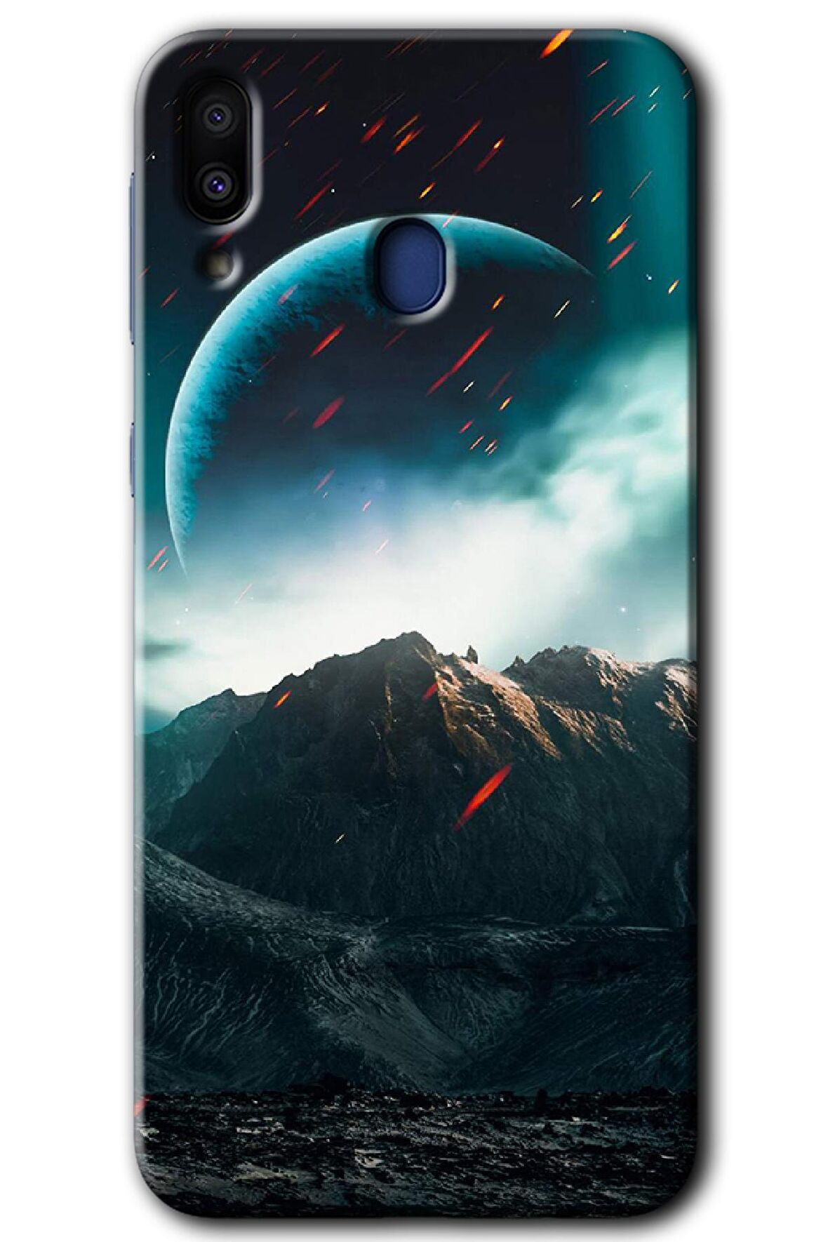 Galaxy M10 Kılıf HD Desen Baskılı Arka Kapak - Uzay Gökyüzü 