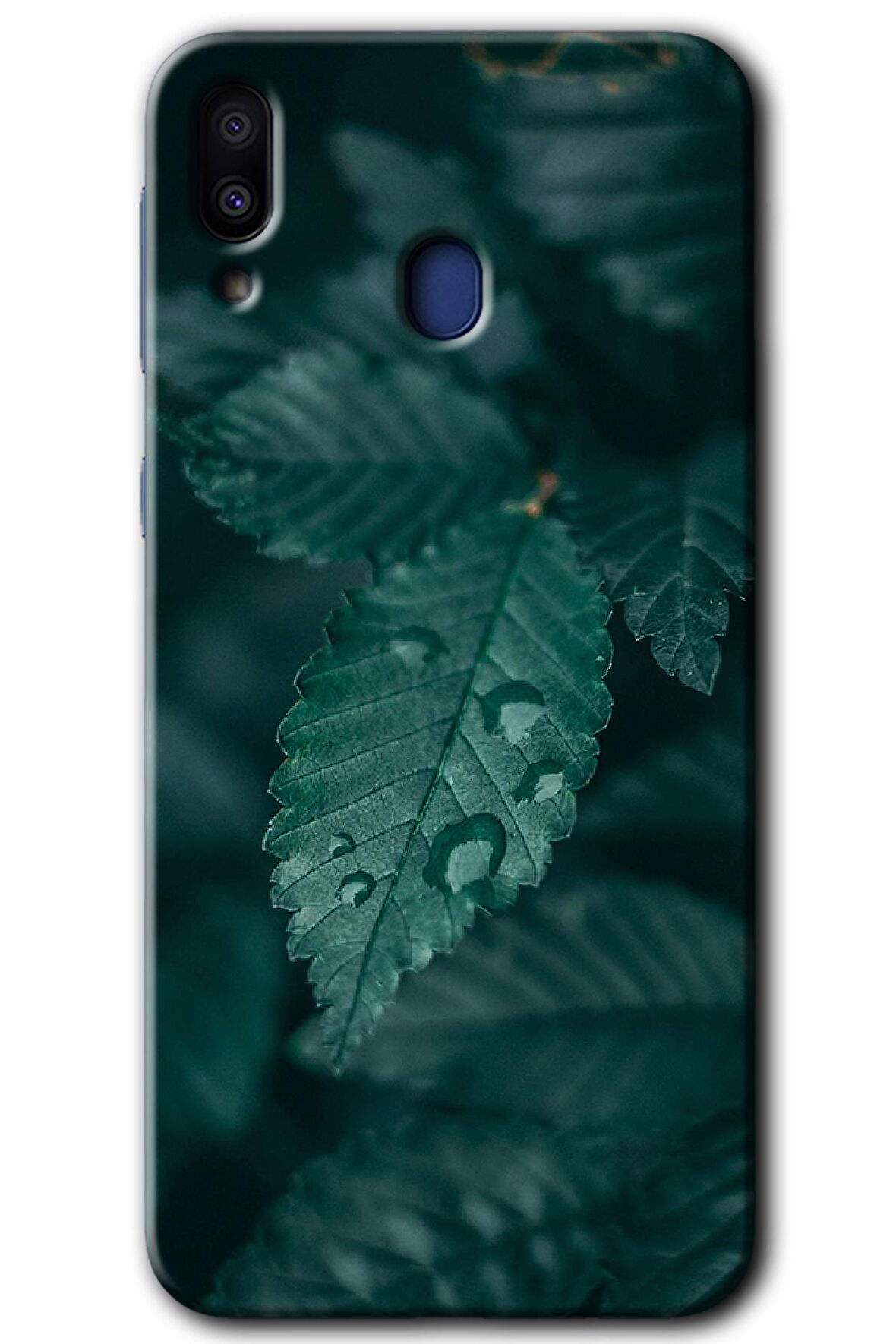 Galaxy M10s Kılıf HD Desen Baskılı Arka Kapak - Yağmurlu Yaprak 