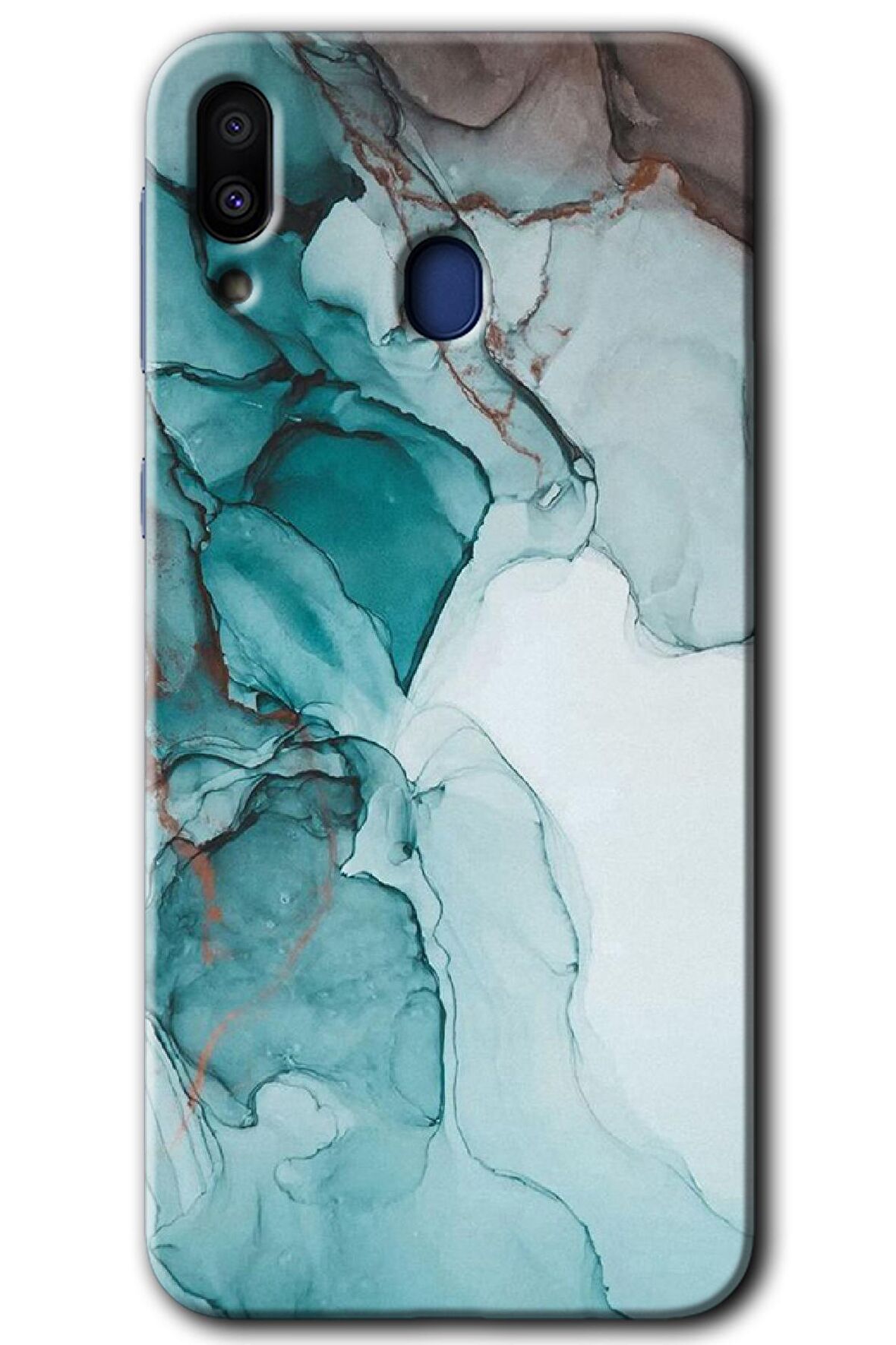 Galaxy M10s Kılıf HD Desen Baskılı Arka Kapak - Buzul Mermer 