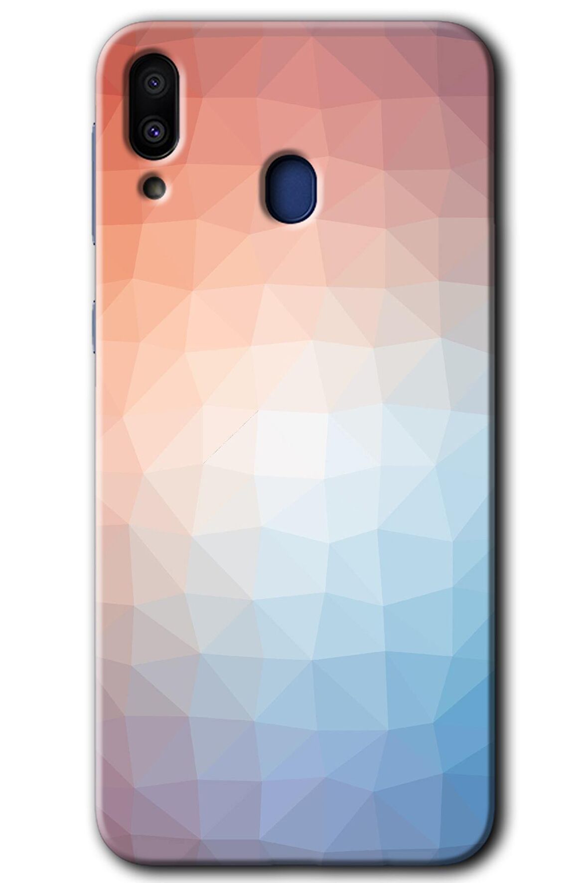 Galaxy M10s Kılıf HD Desen Baskılı Arka Kapak - Polygon Graident 3 
