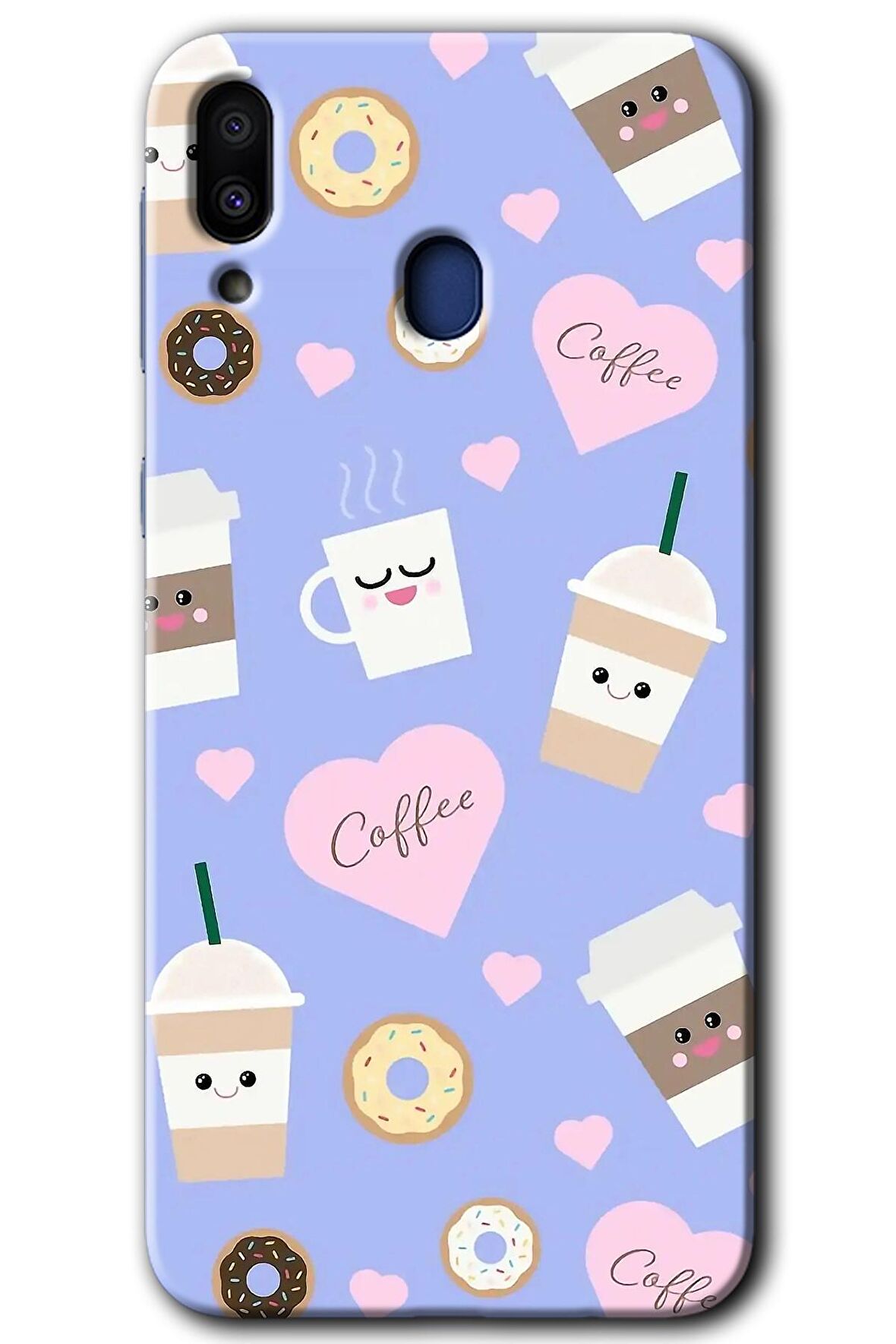 Galaxy M10s Kılıf HD Desen Baskılı Arka Kapak - Coffee Cake 