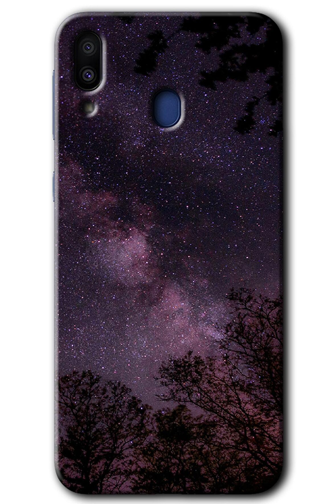 Galaxy M20 Kılıf HD Desen Baskılı Arka Kapak - Gece Galaksi 