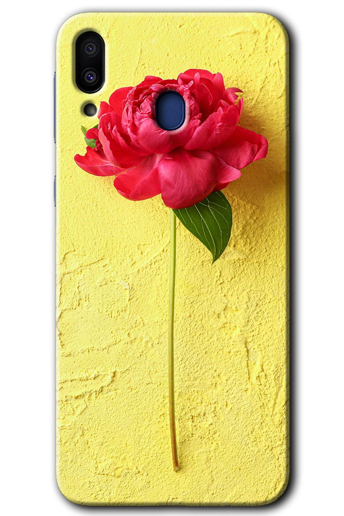 Galaxy M20 Kılıf HD Desen Baskılı Arka Kapak - Kırmızı Gül 