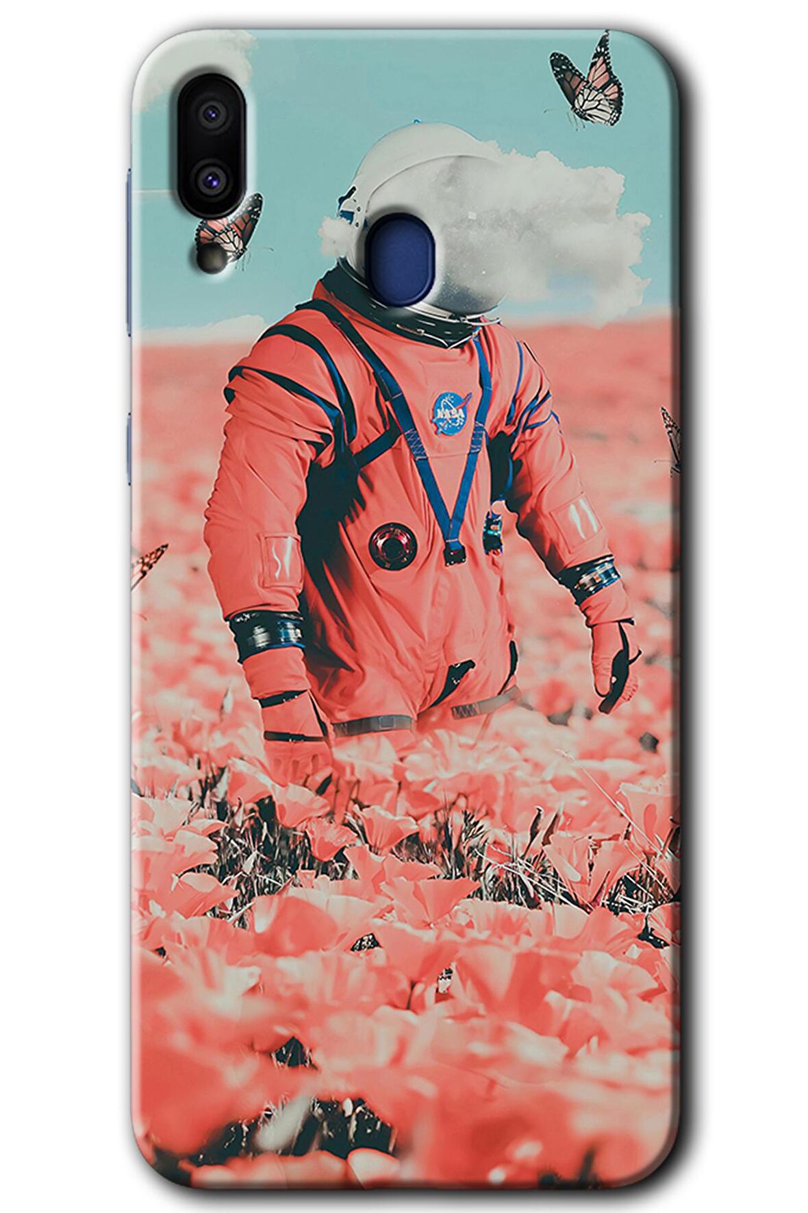 Galaxy M20 Kılıf HD Desen Baskılı Arka Kapak - Uzay Bahçesi 