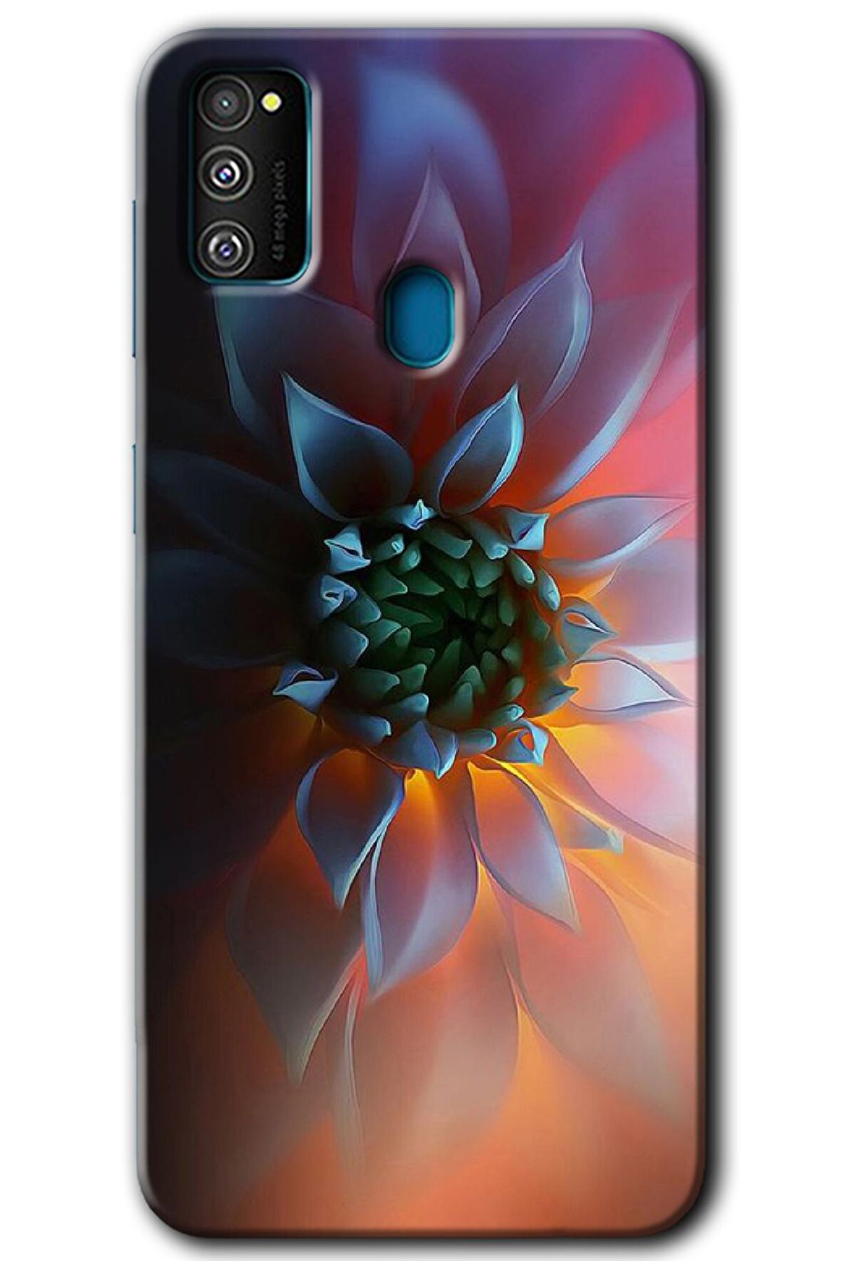 Galaxy M21 Kılıf HD Desen Baskılı Arka Kapak - Çiçek Motif 