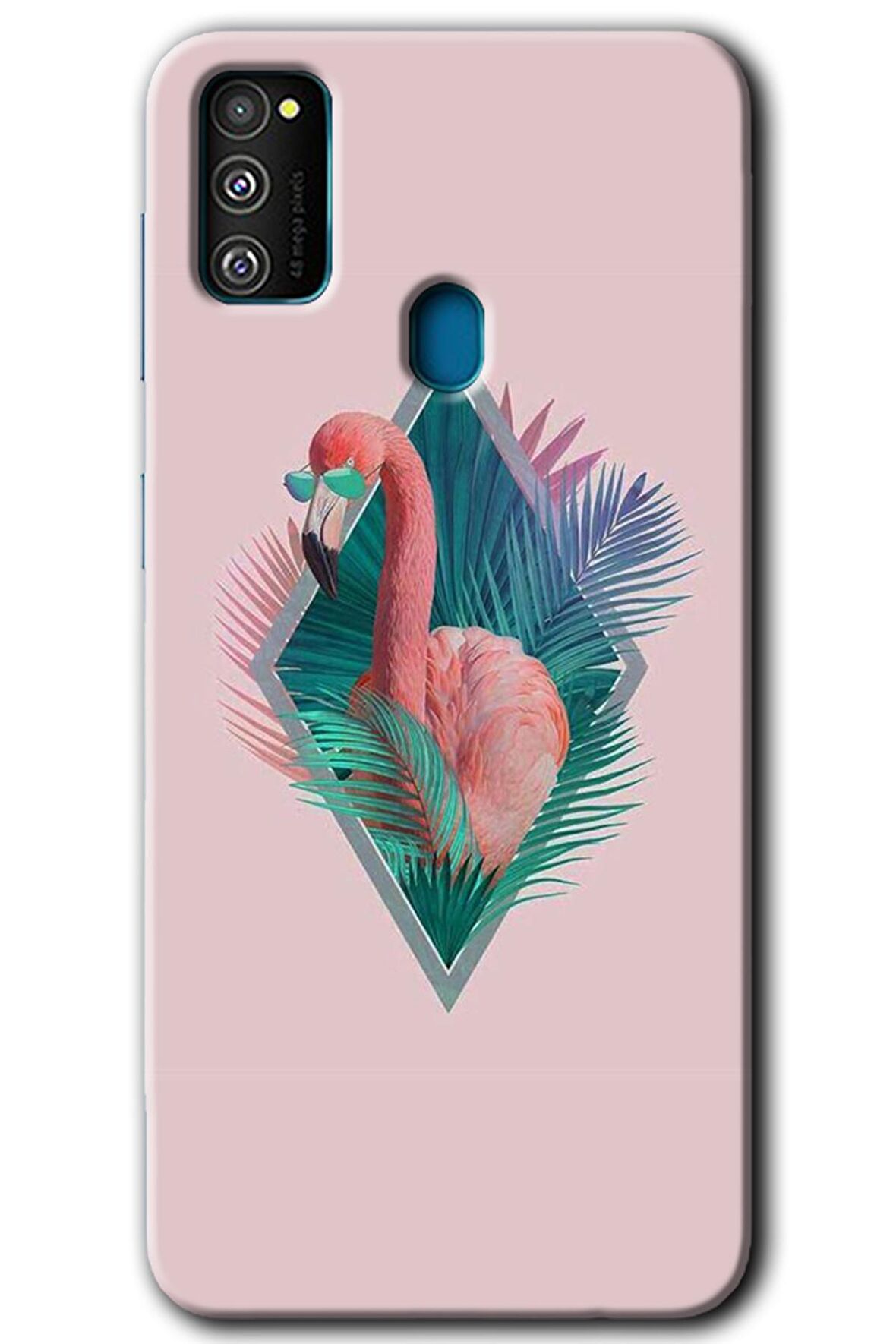Galaxy M21 Kılıf HD Desen Baskılı Arka Kapak - Flamingo 