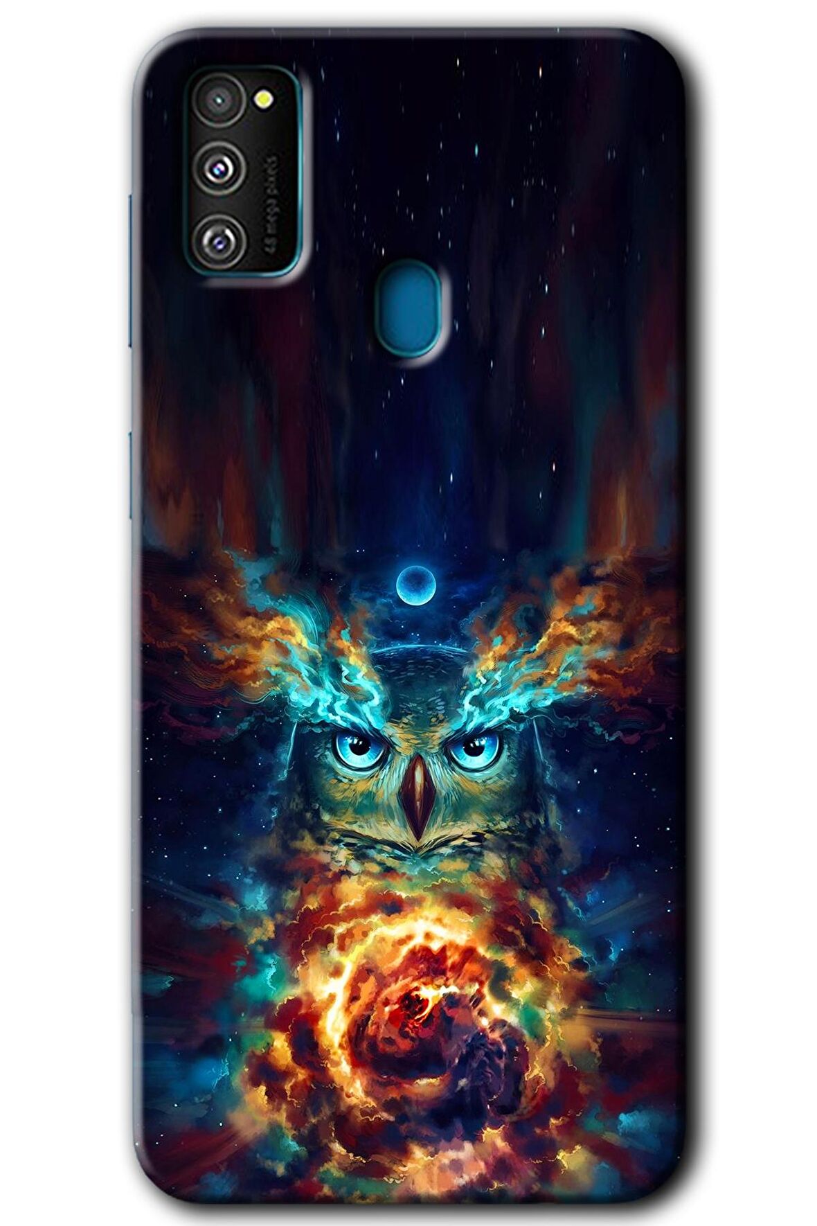 Galaxy M21 Kılıf HD Desen Baskılı Arka Kapak - Ballı Baykuş 