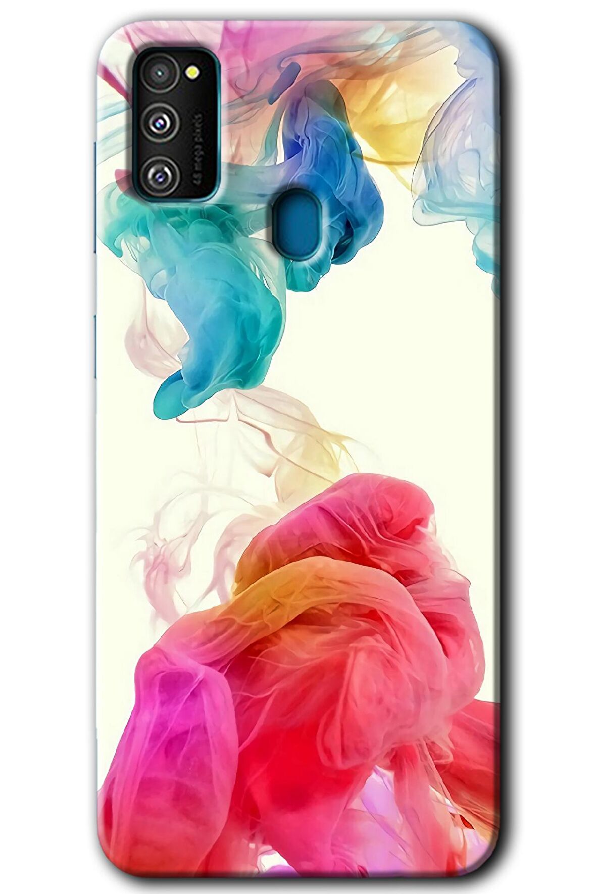 Galaxy M21 Kılıf HD Desen Baskılı Arka Kapak - Gökkuşağı Color 
