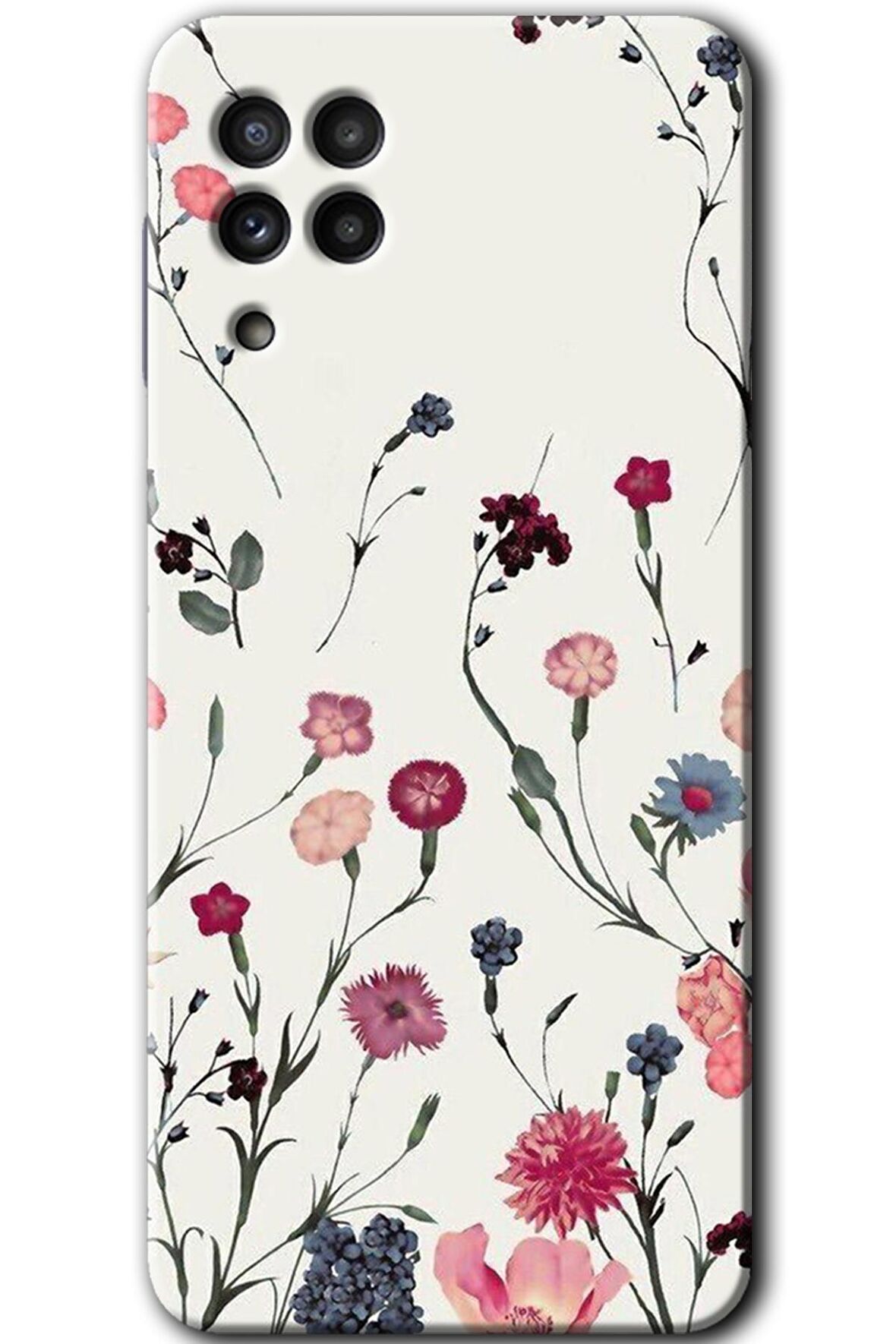 Galaxy M22 Kılıf HD Desen Baskılı Arka Kapak - Mat Çiçek 