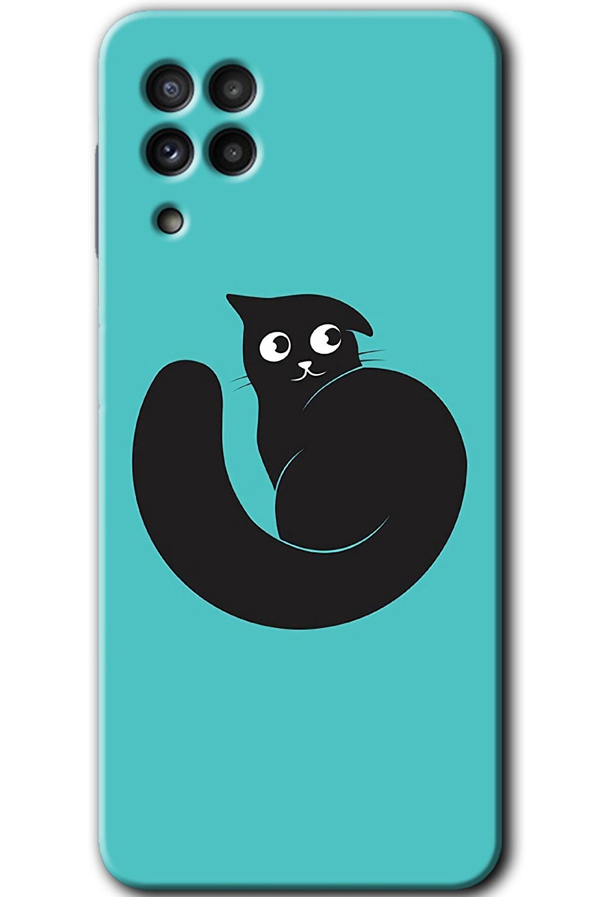 Galaxy M22 Kılıf HD Desen Baskılı Arka Kapak - Cat Vector 