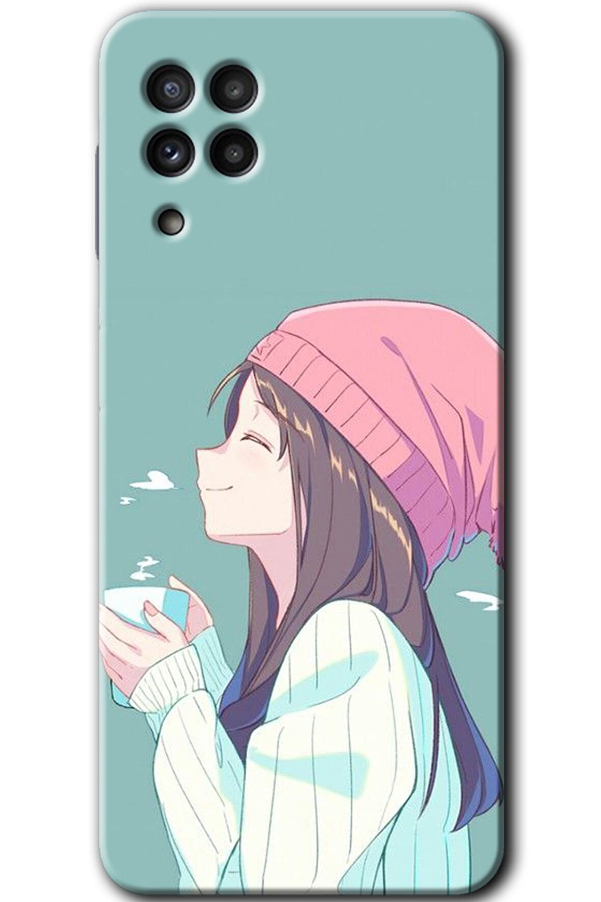 Galaxy M22 Kılıf HD Desen Baskılı Arka Kapak - Happy Girl 