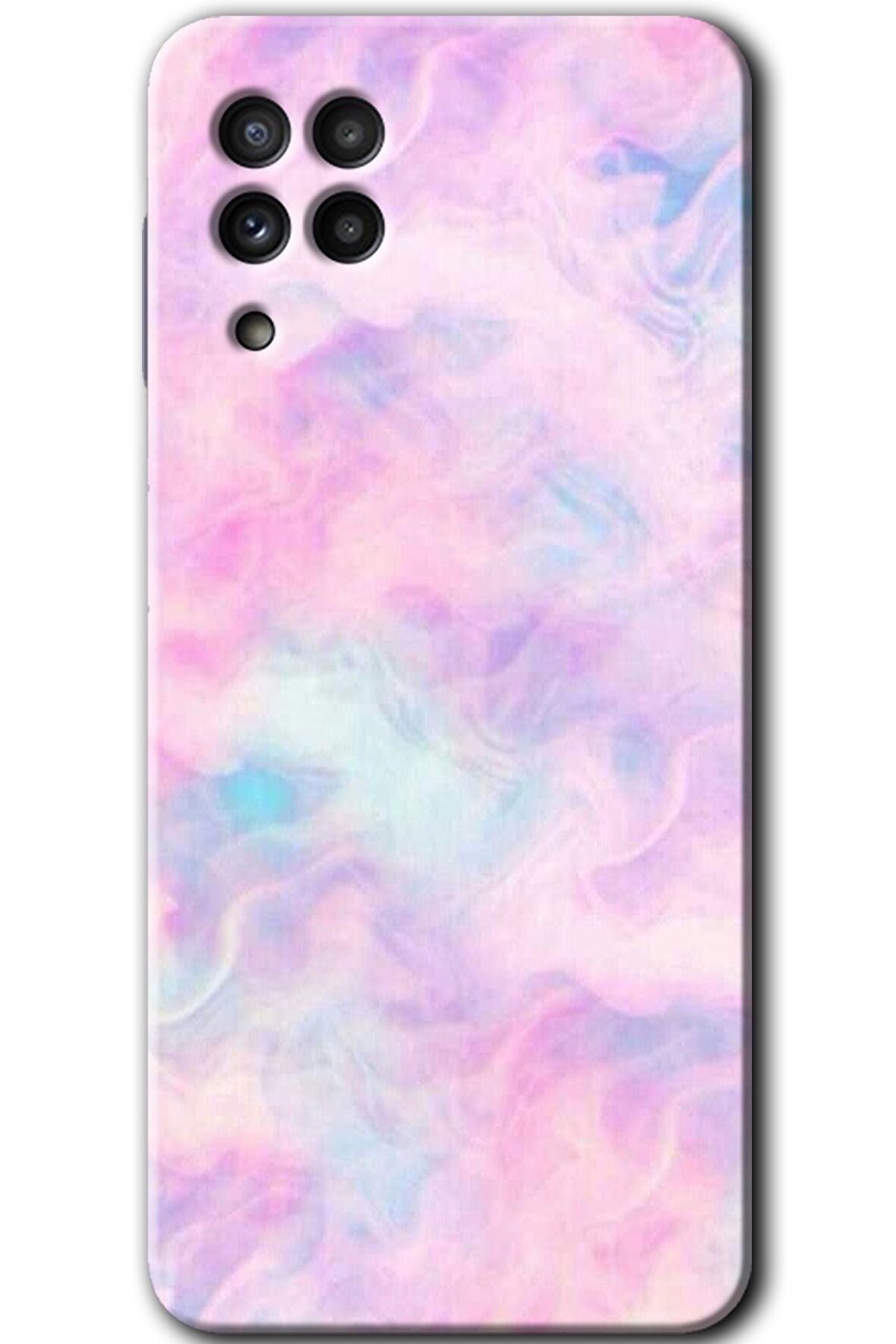 Galaxy M22 Kılıf HD Desen Baskılı Arka Kapak - Pembe-Duman 