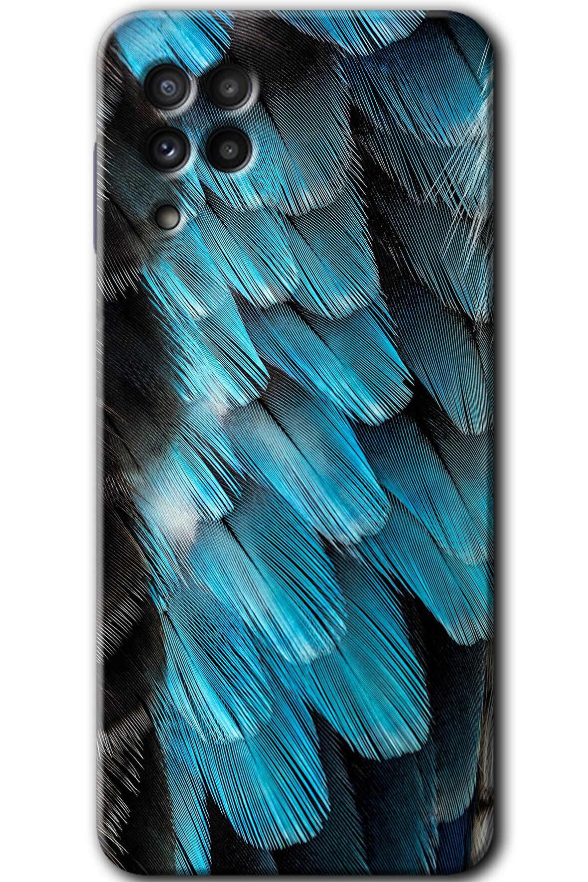Galaxy M22 Kılıf HD Desen Baskılı Arka Kapak - 9D Tüyler 