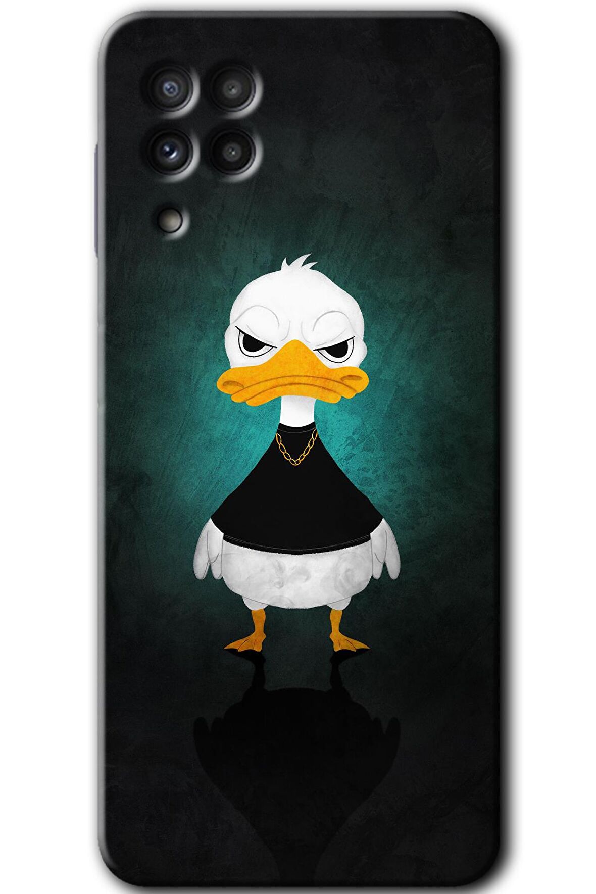 Galaxy M22 Kılıf HD Desen Baskılı Arka Kapak - Angry Duck 