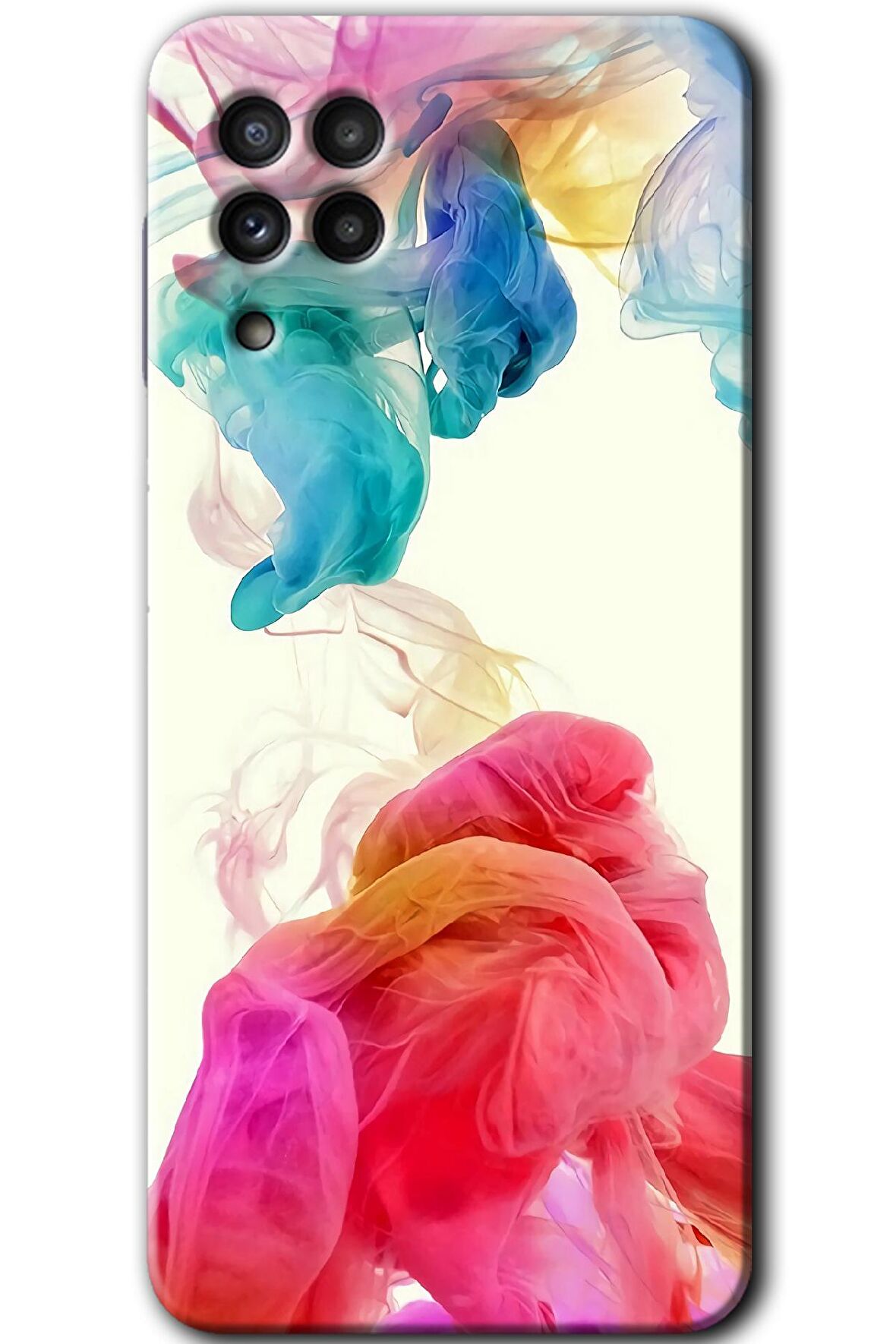 Galaxy M22 Kılıf HD Desen Baskılı Arka Kapak - Gökkuşağı Color 
