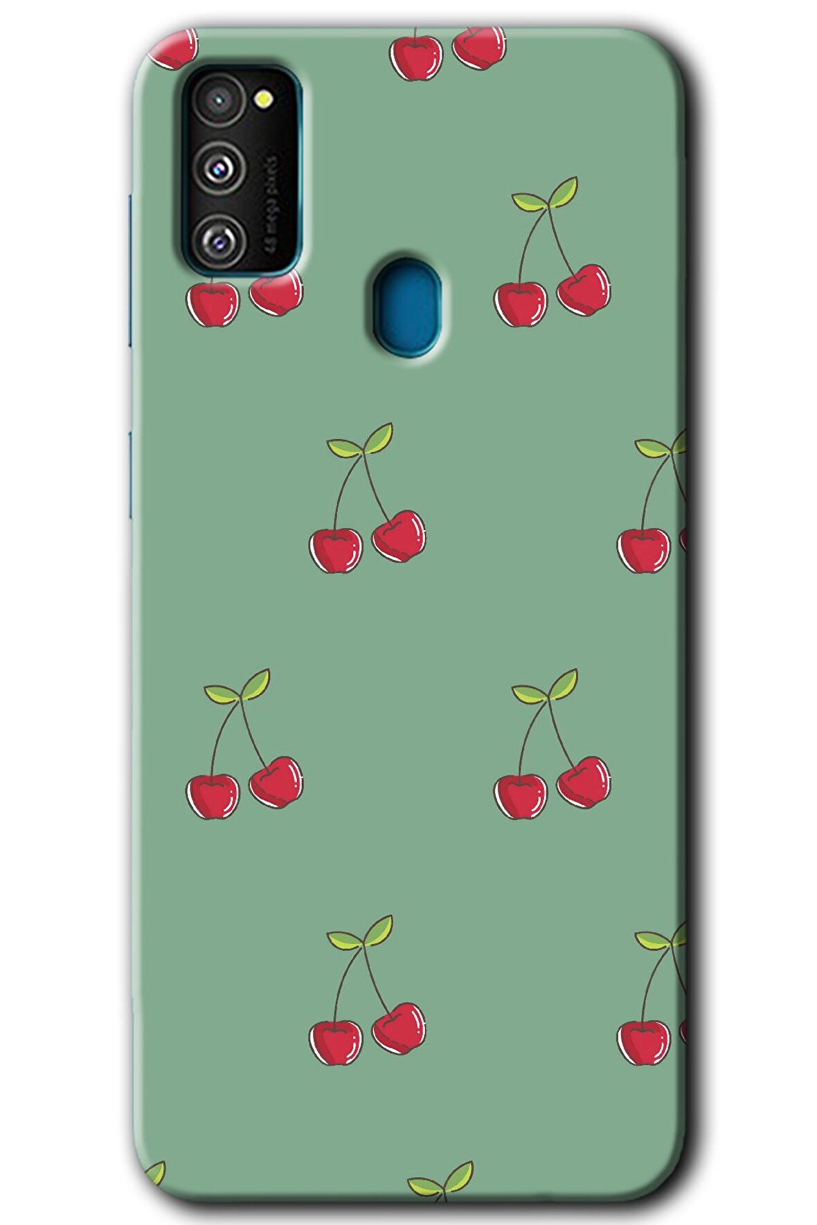 Galaxy M30s Kılıf HD Desen Baskılı Arka Kapak - Kiraz Berry 