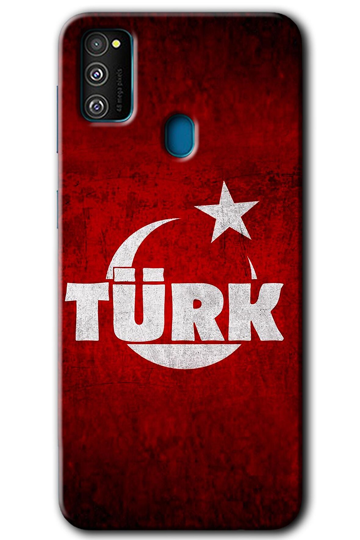 Galaxy M30s Kılıf HD Desen Baskılı Arka Kapak - Ayyıldız Türk 