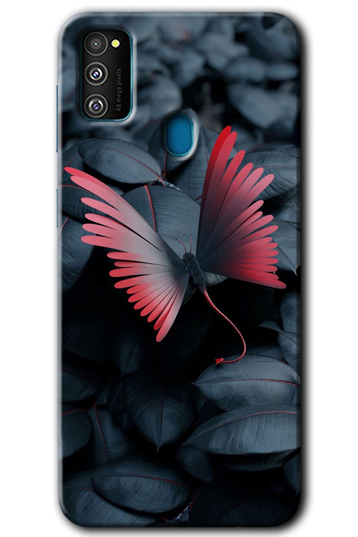 Galaxy M30s Kılıf HD Desen Baskılı Arka Kapak - Dark Butterfly 