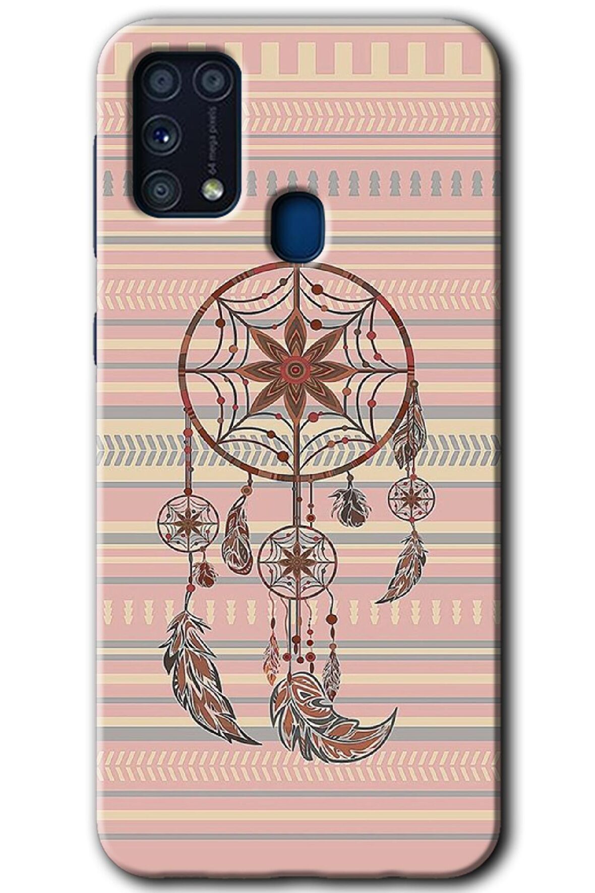 Galaxy M31 Kılıf HD Desen Baskılı Arka Kapak - Mandala Retro 