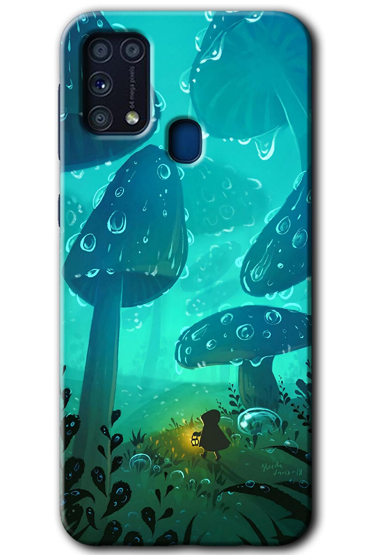 Galaxy M31 Kılıf HD Desen Baskılı Arka Kapak - Silhoutte Dropss 