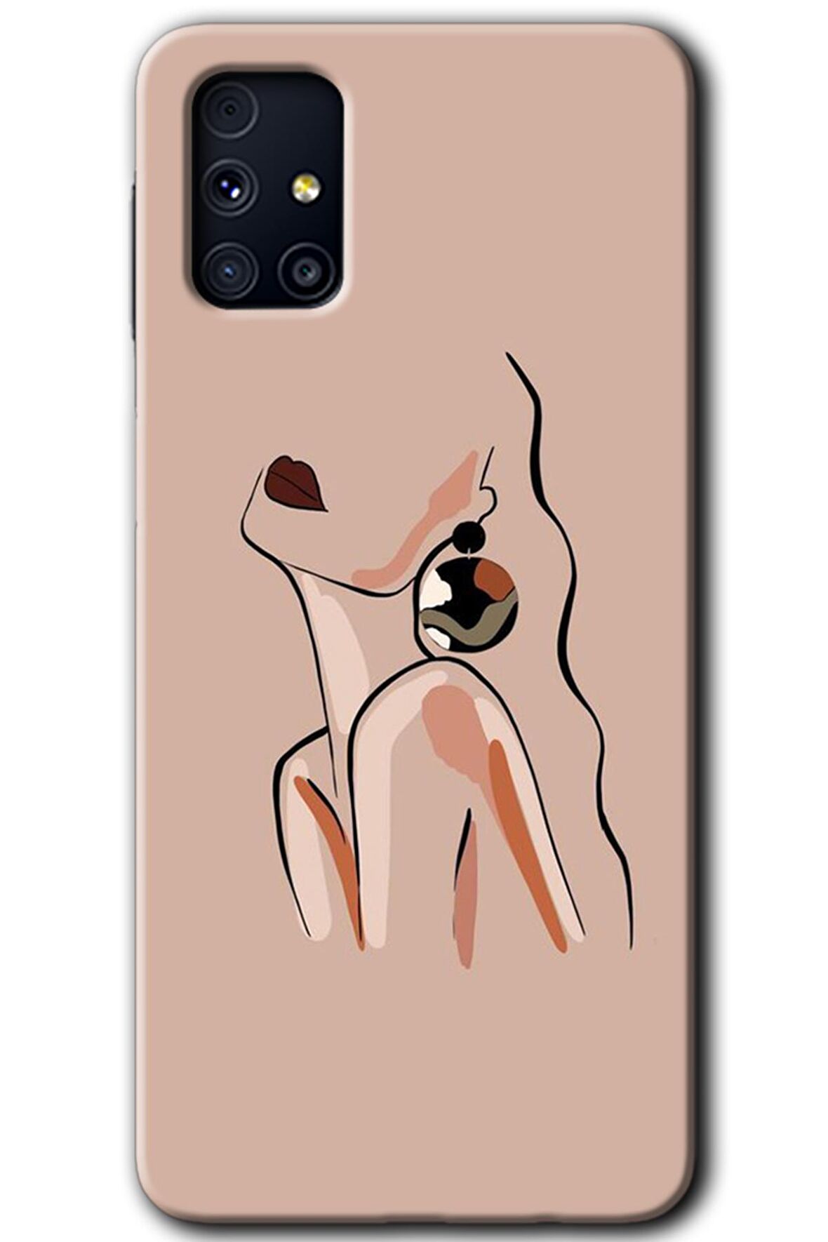 Galaxy M31s Kılıf HD Desen Baskılı Arka Kapak - Çizim Silüet 