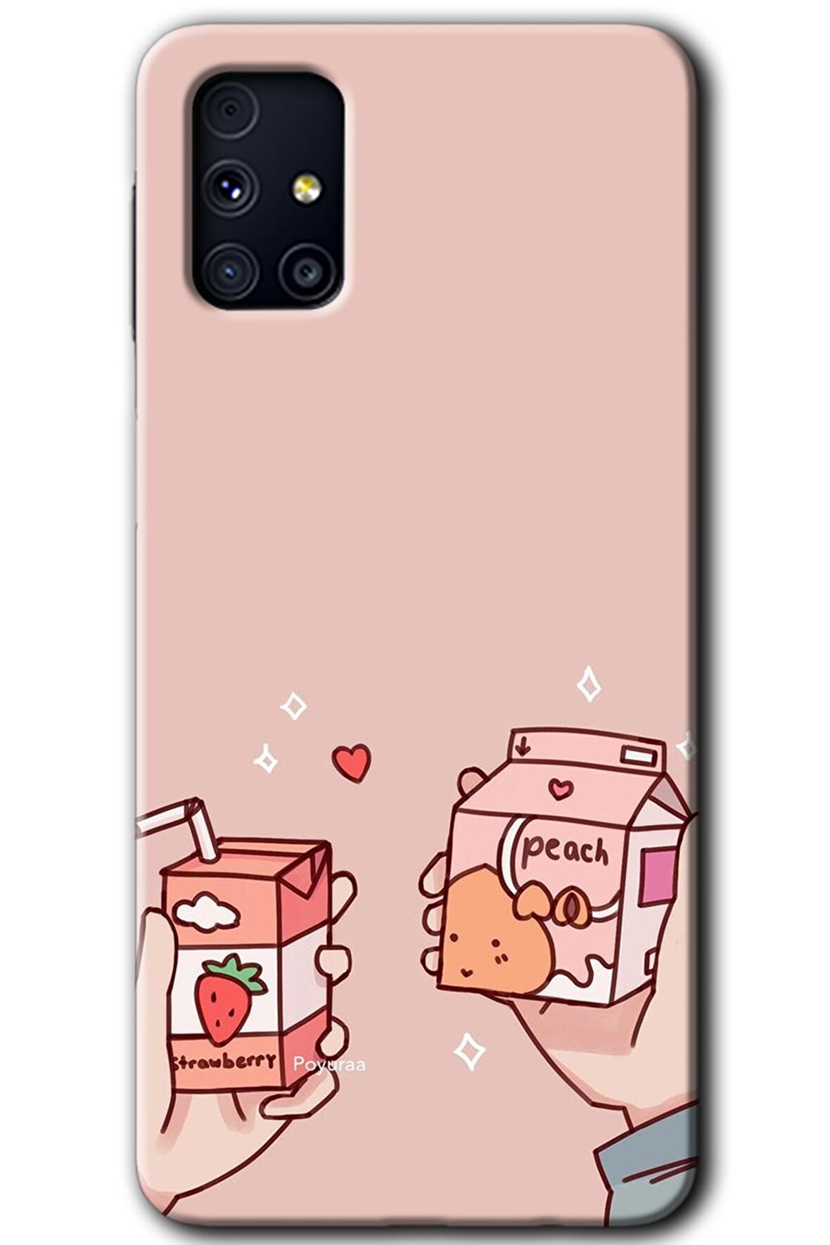 Galaxy M31s Kılıf HD Desen Baskılı Arka Kapak - Meyveli Süt 